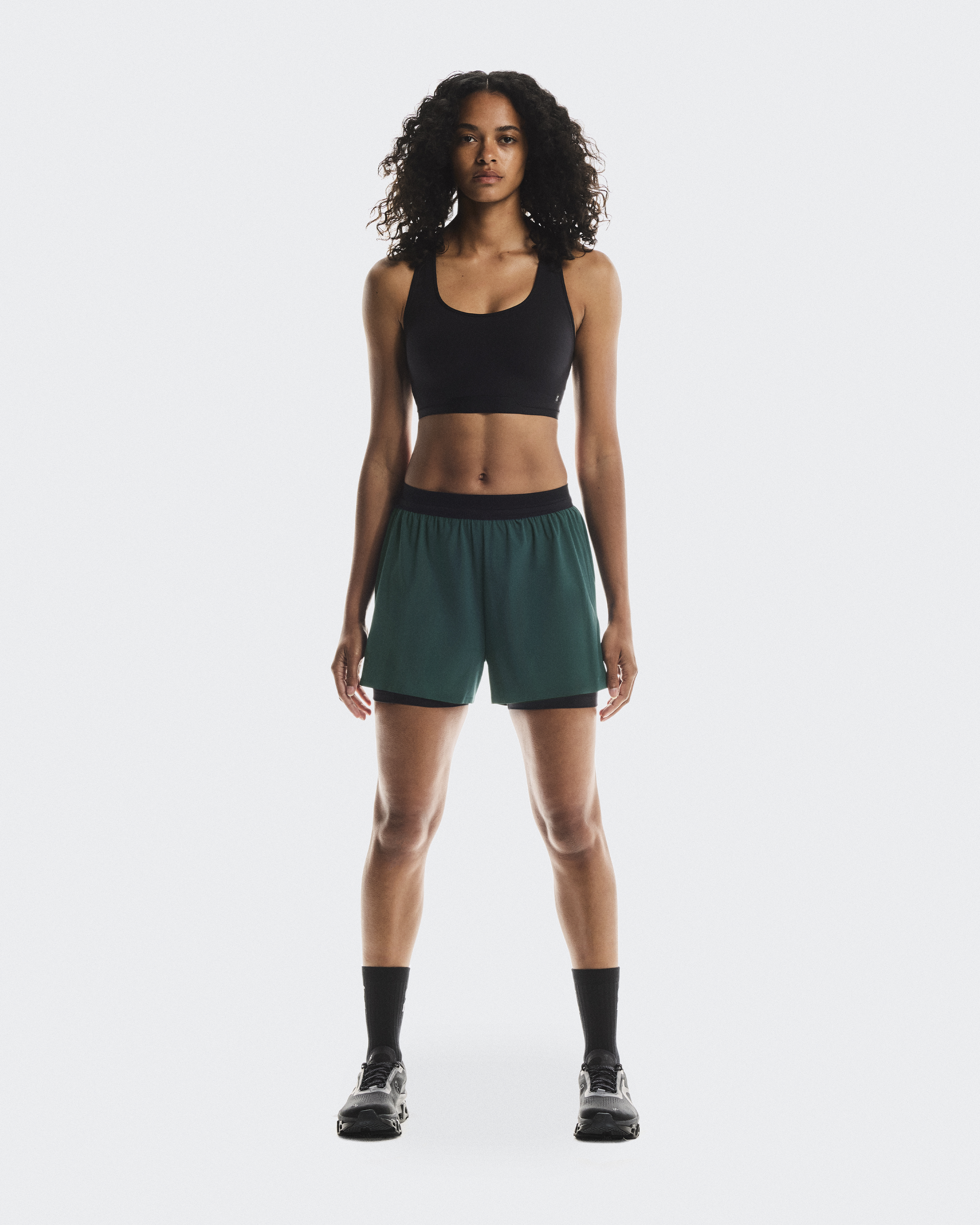 On 3" Performance 2/1 Shorts para Mujer en Spirulina Black, Talla: XS, Polyester