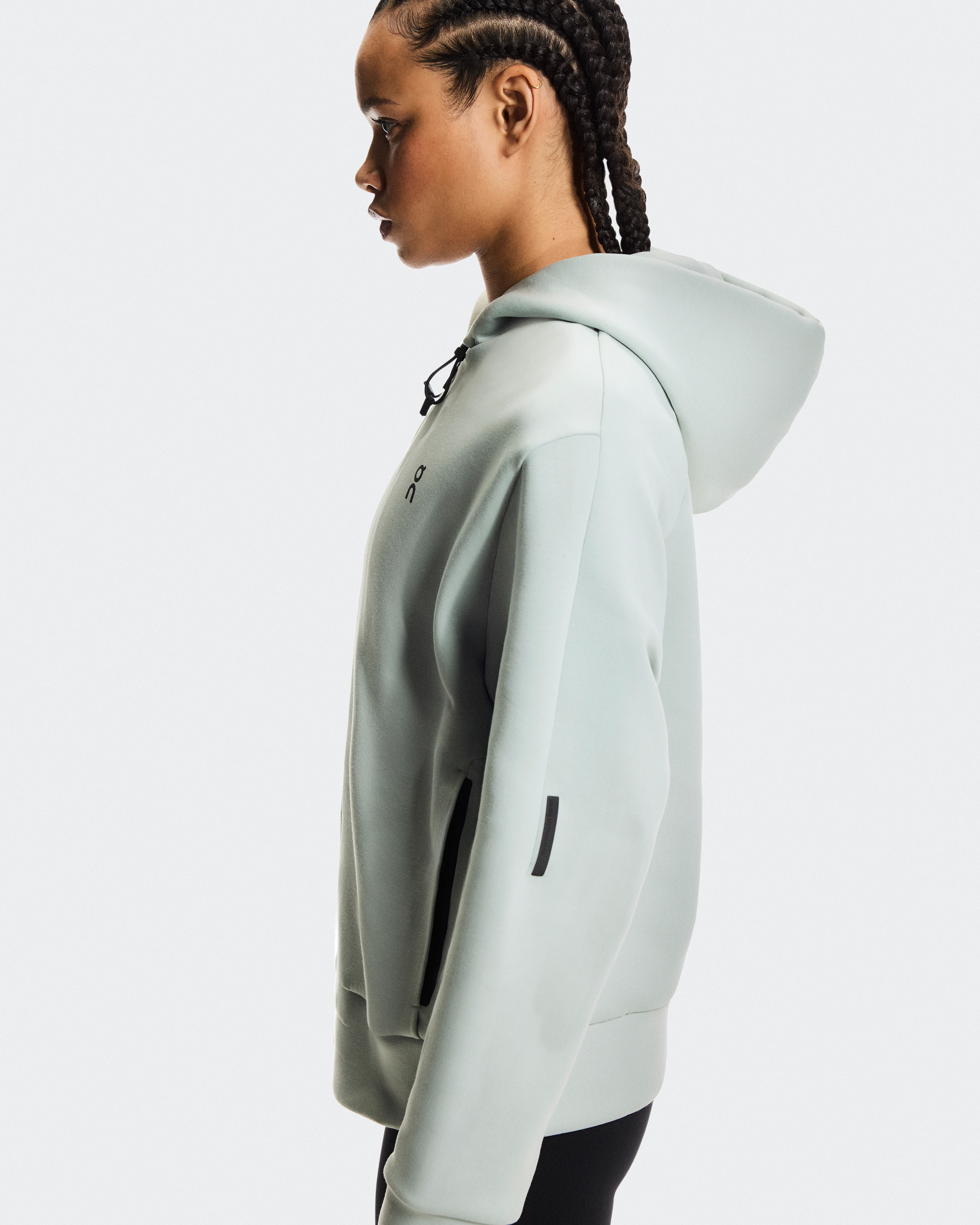 On Focus Tech Zip Hoodie Mineral Women Hoodies and sweatshirts