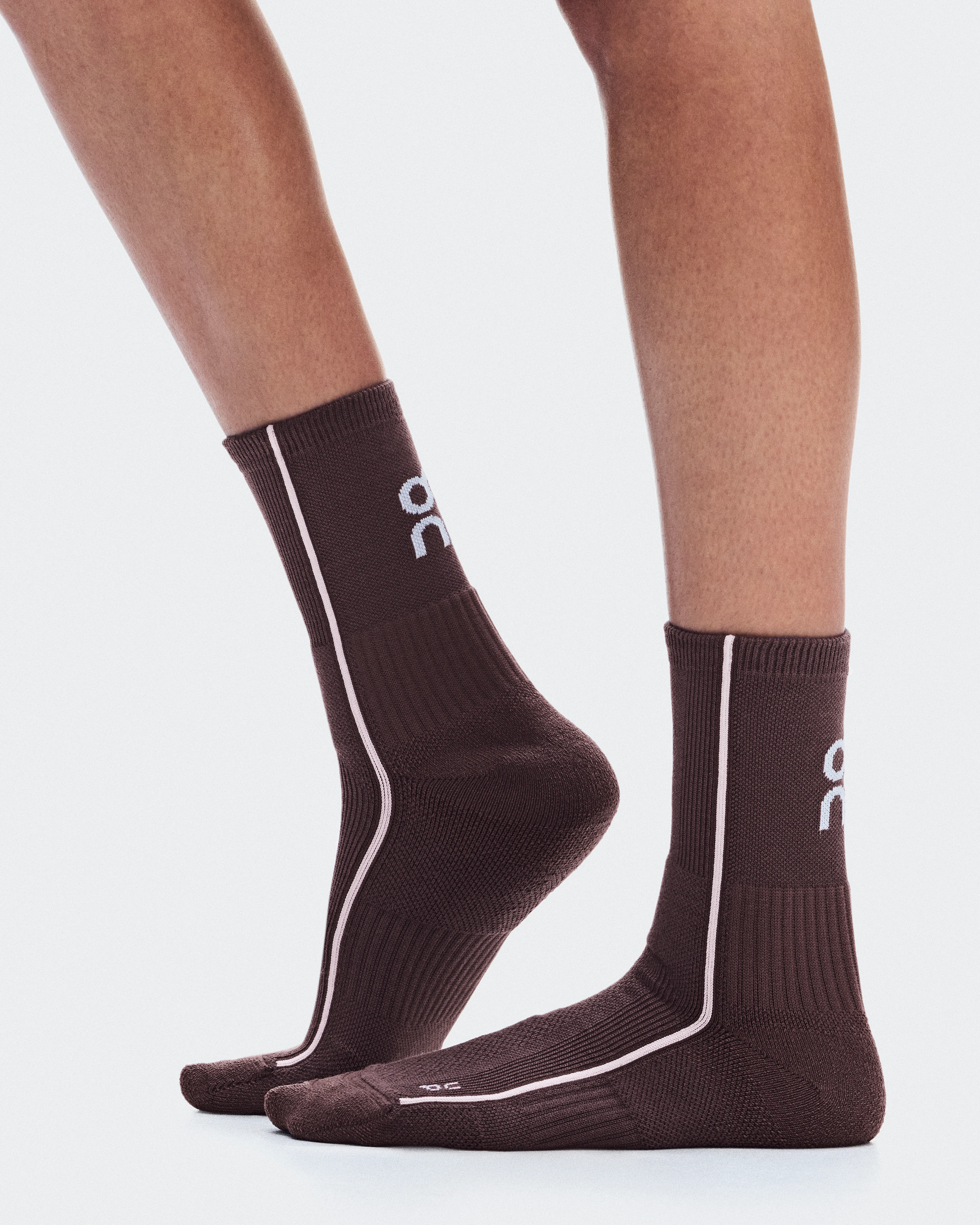 On Court Sock High Mulberry & White Unisex Socks