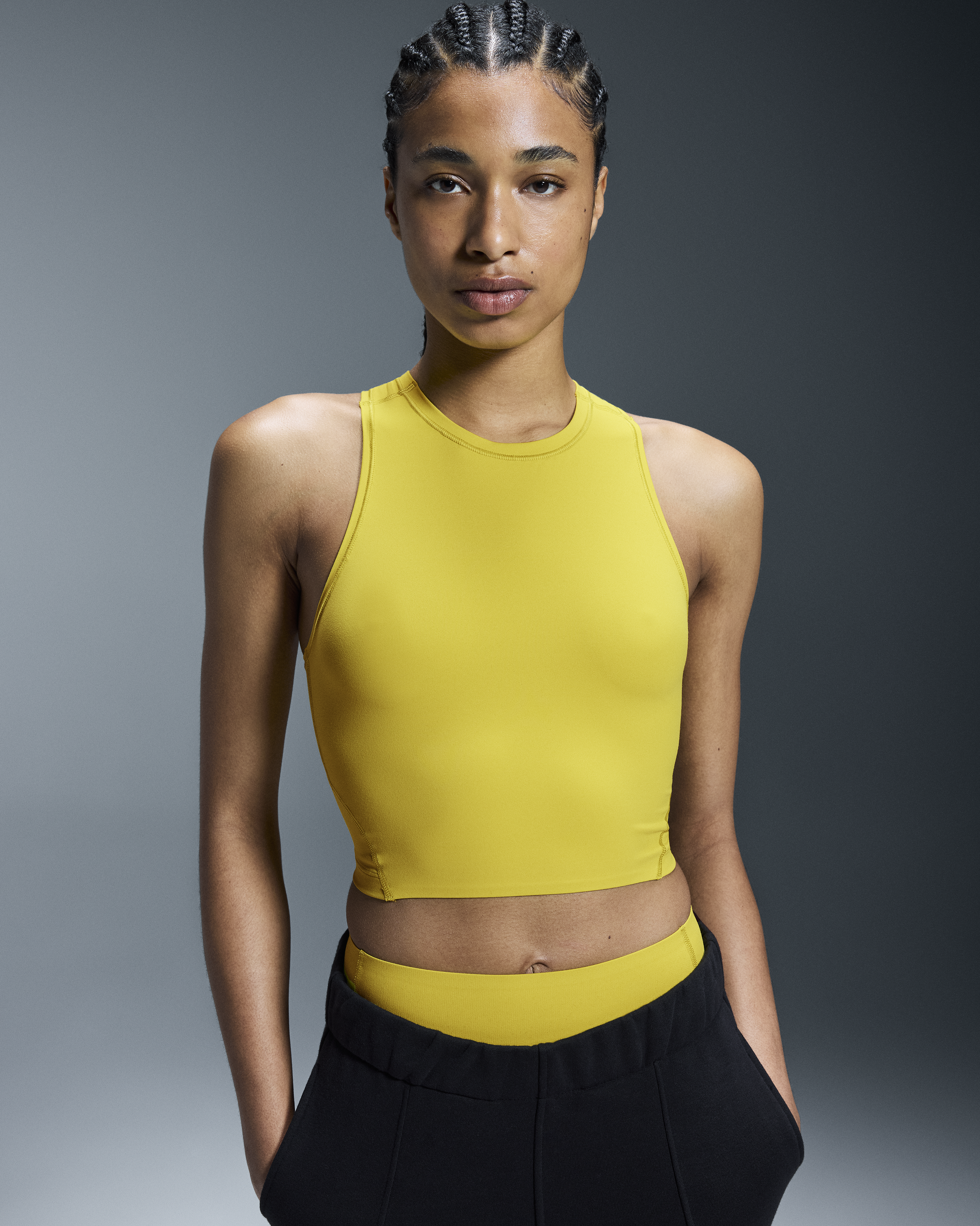 womens yellow crop top