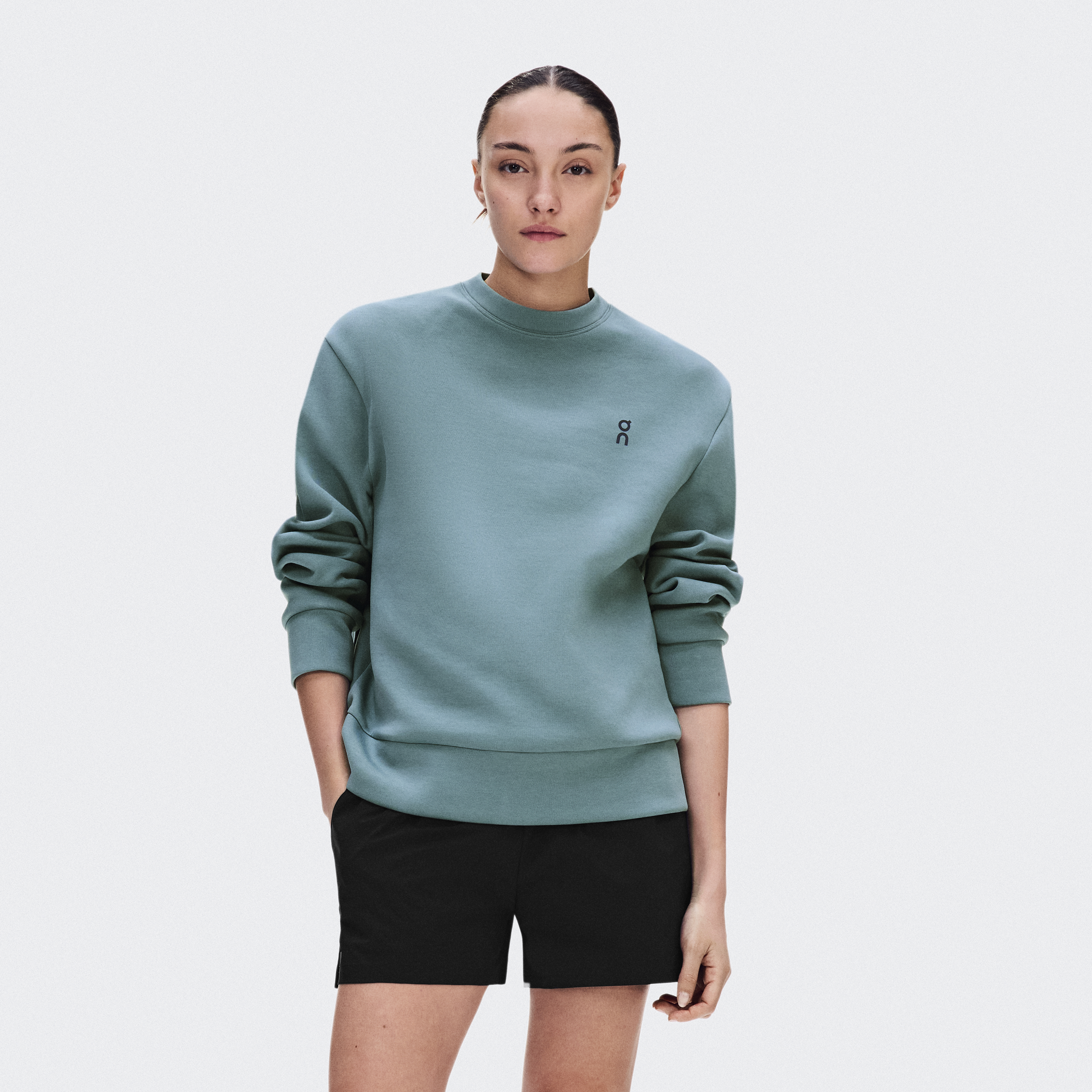 Focus Tech Crew Hoodie in Agave