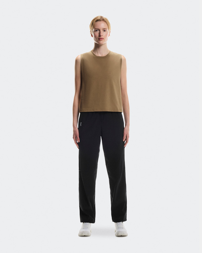 On Women's Focus Crop Shirt in Nutmeg, Size: Medium, Polyester/Mesh