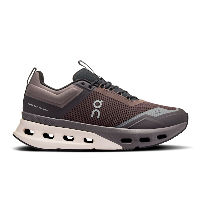 On Women's Cloudnova X Sneaker in Pebble/Black, Size: 10, Recycled Polyester