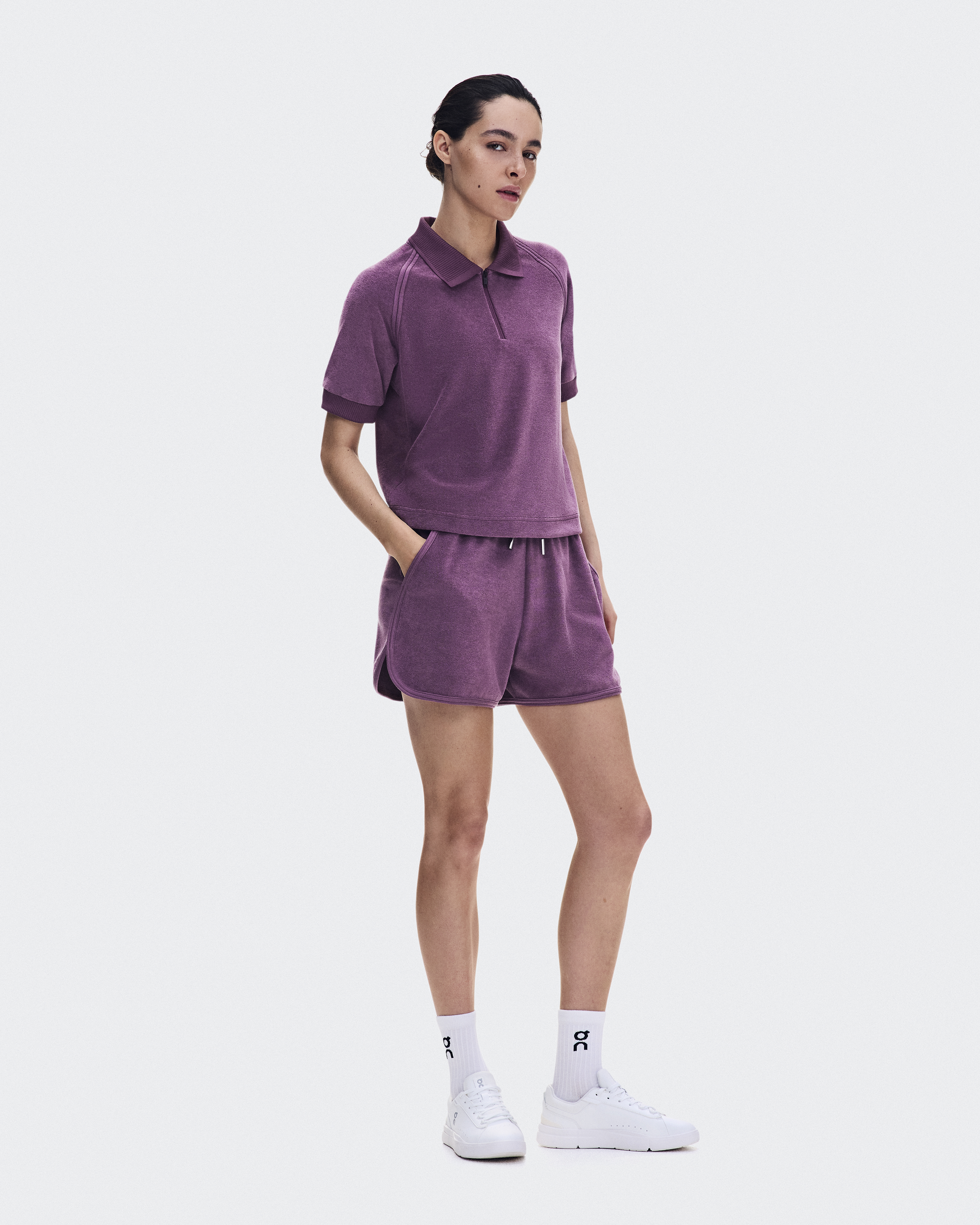 Courtside Shorts Terry in Cassis