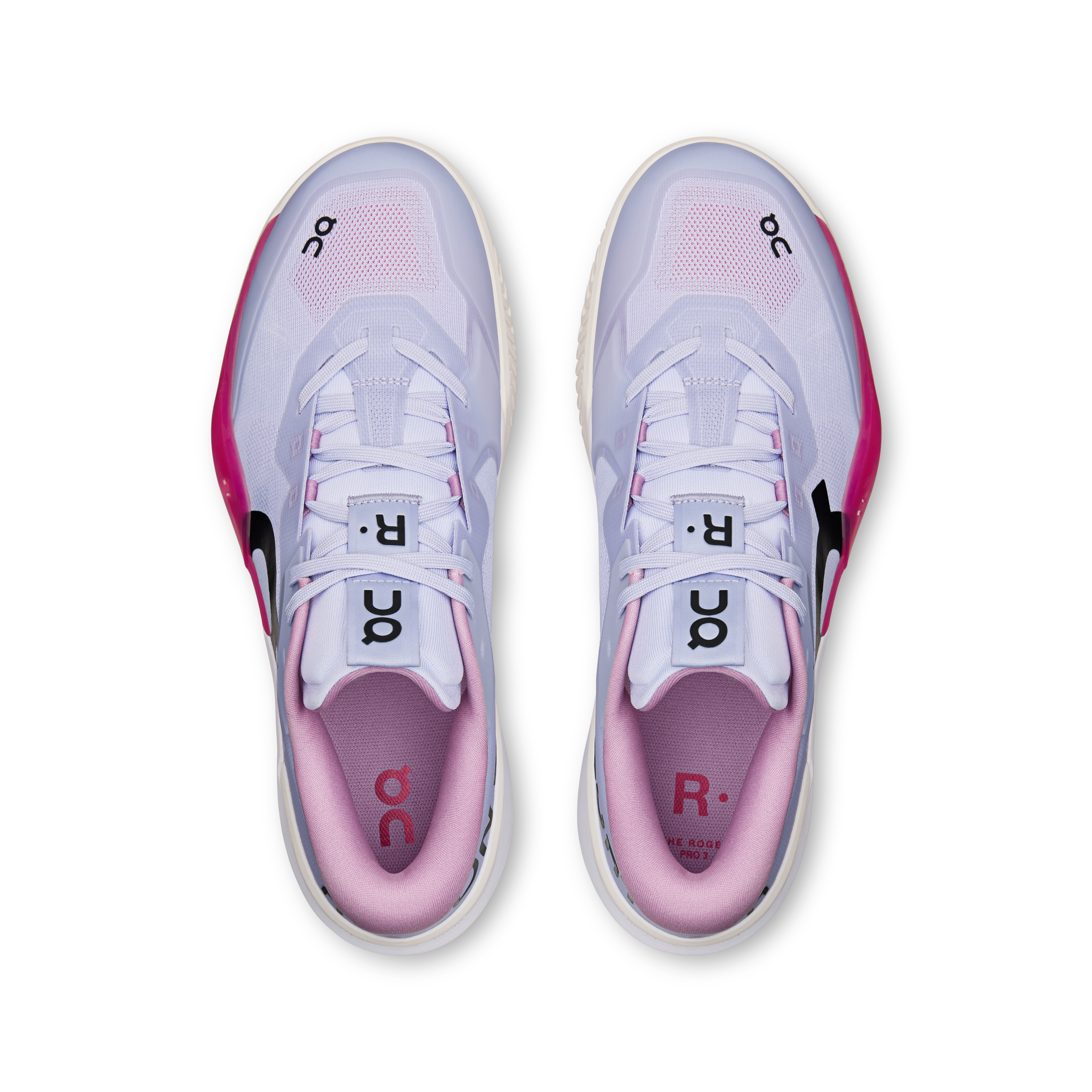 On THE ROGER Pro 3 Clay Thistle & Pink Men Tennis Shoes