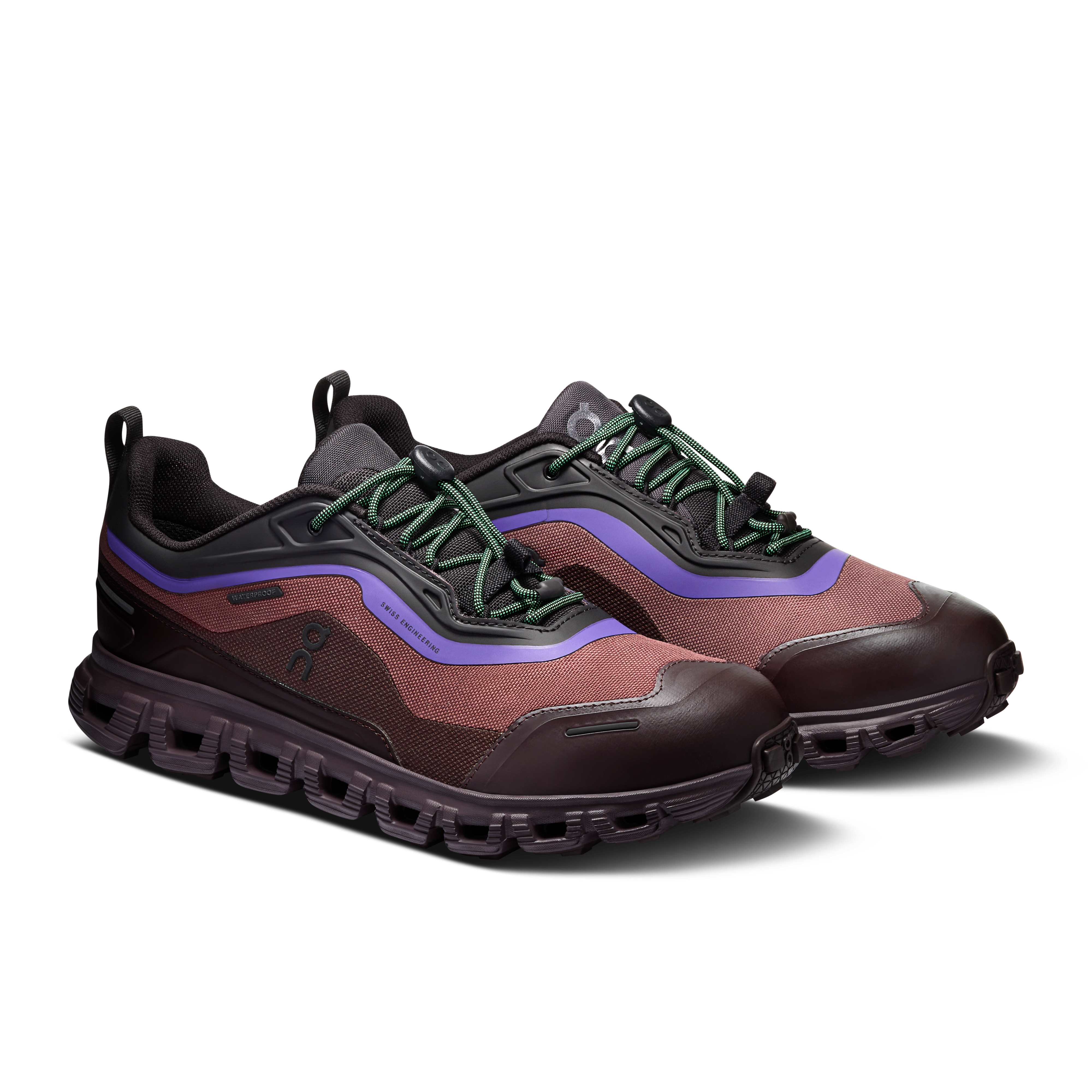 On Cloud 6 Geo Waterproof Black & Tyrian Women Active life Shoes