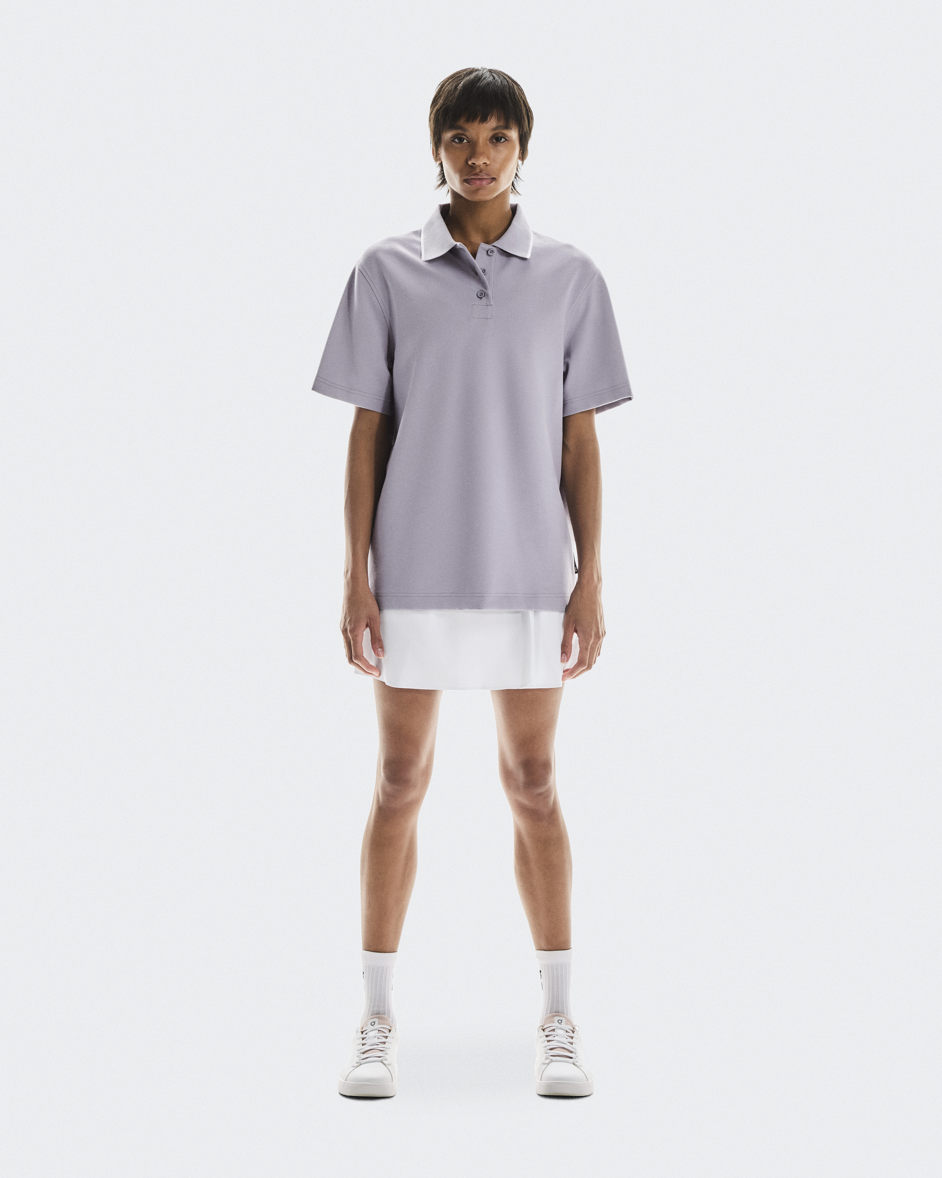 On Courtside Polo Camiseta de Manga Corta para Mujer en Lilac, Talla: Medium, Polyester