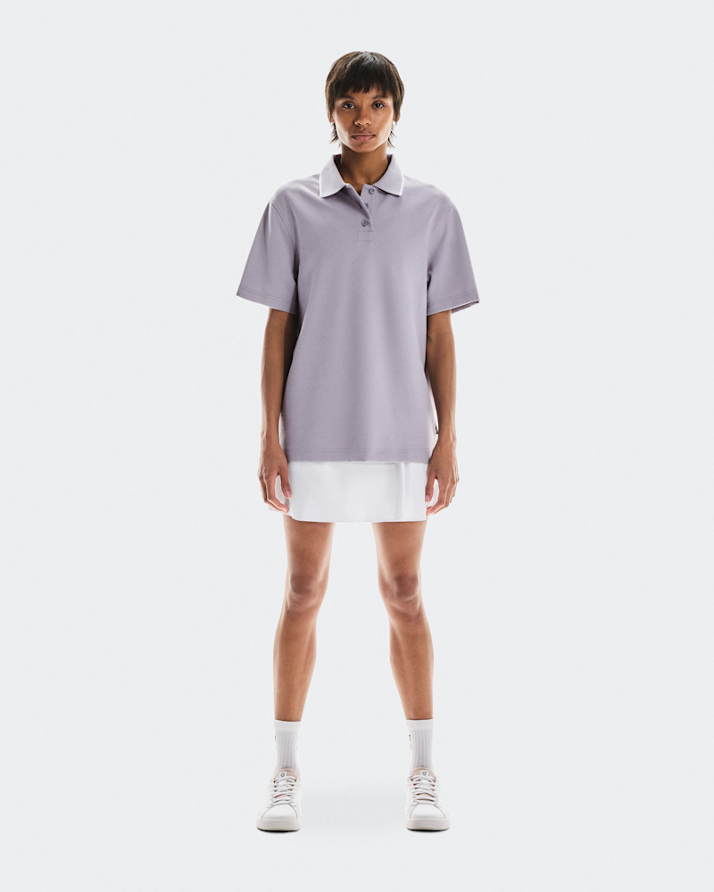 On Women's Courtside Polo Short-Sleeve Shirt in Lilac, Size: Small, Recycled Polyamide/Polyester