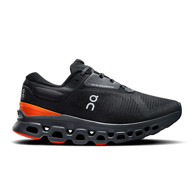 On Women's Cloudstratus 3 Road Running Shoe in Eclipse/Flame, Size: 7, Recycled Polyester