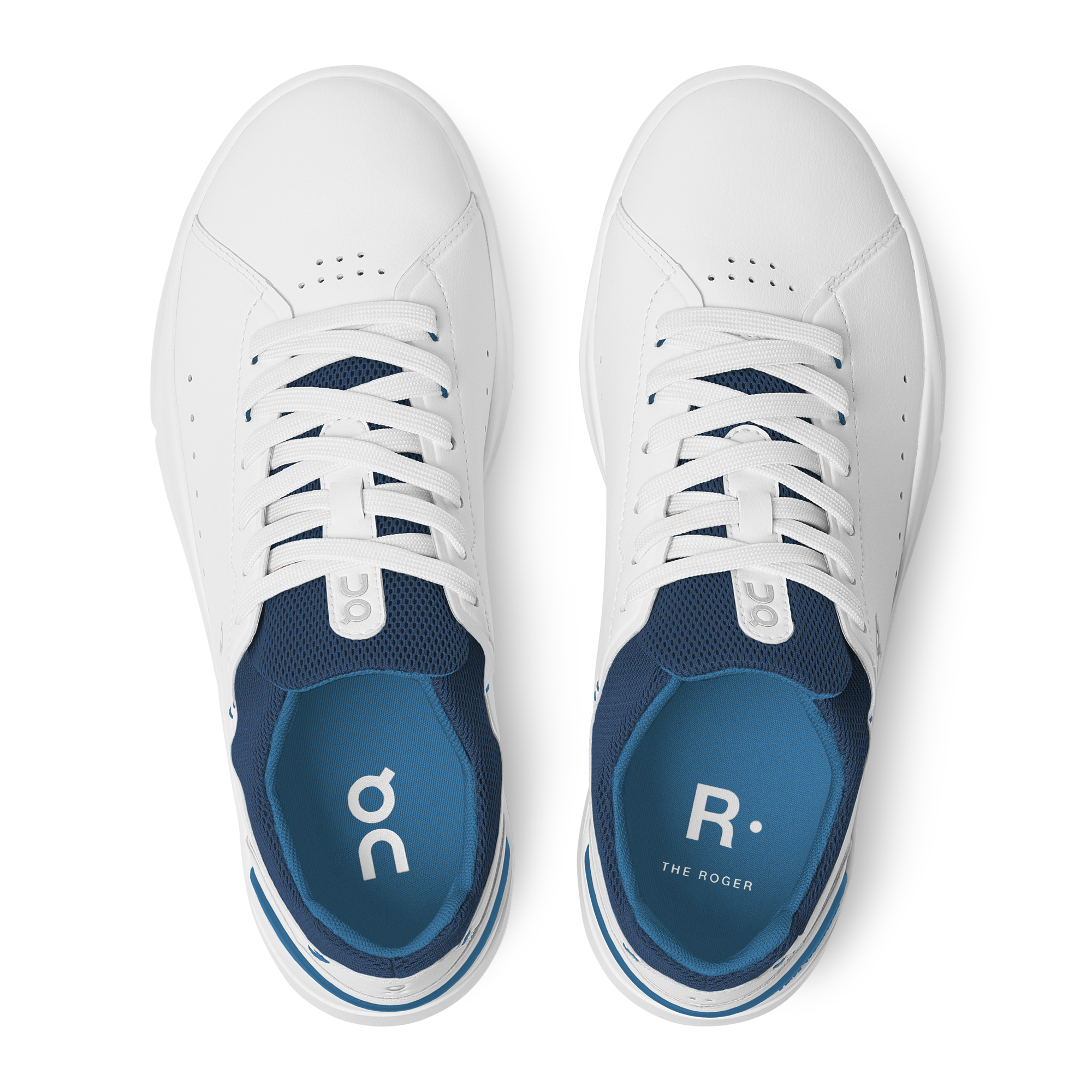 On THE ROGER Advantage White & Cobalt Men Active life Shoes