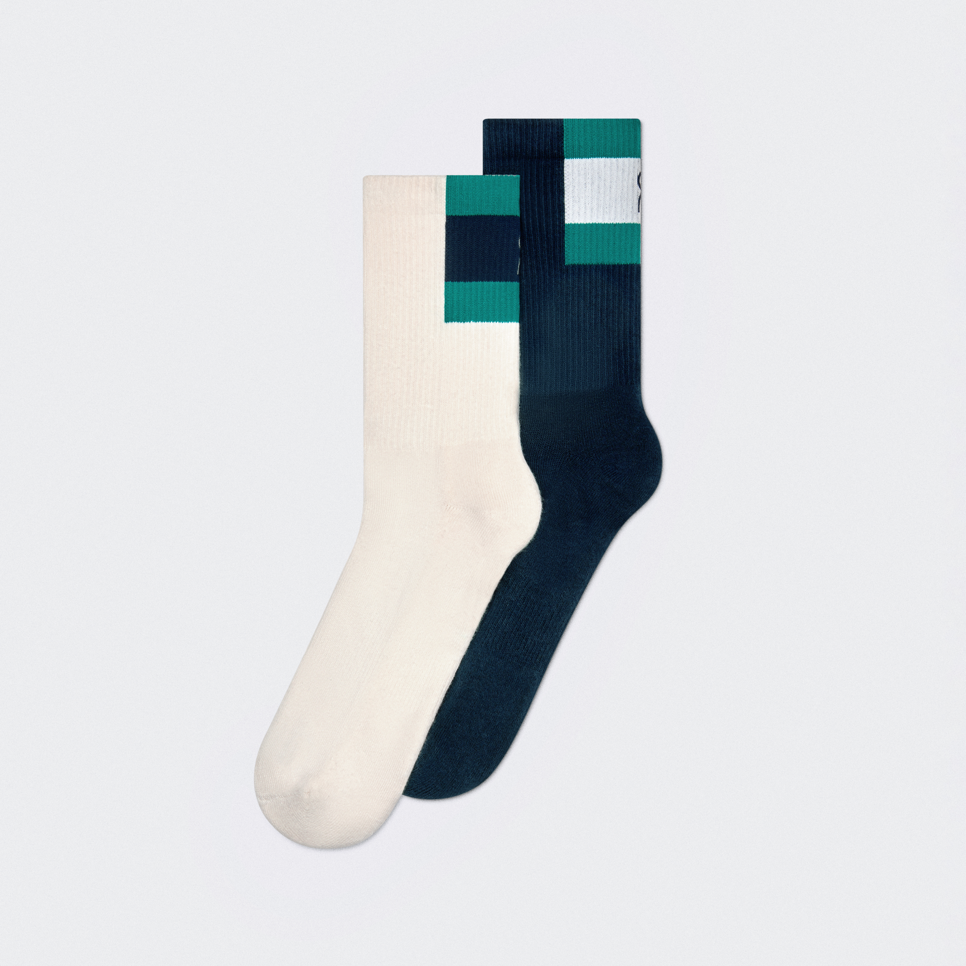 Courtside Sock High 2P in Ivory/Midnight