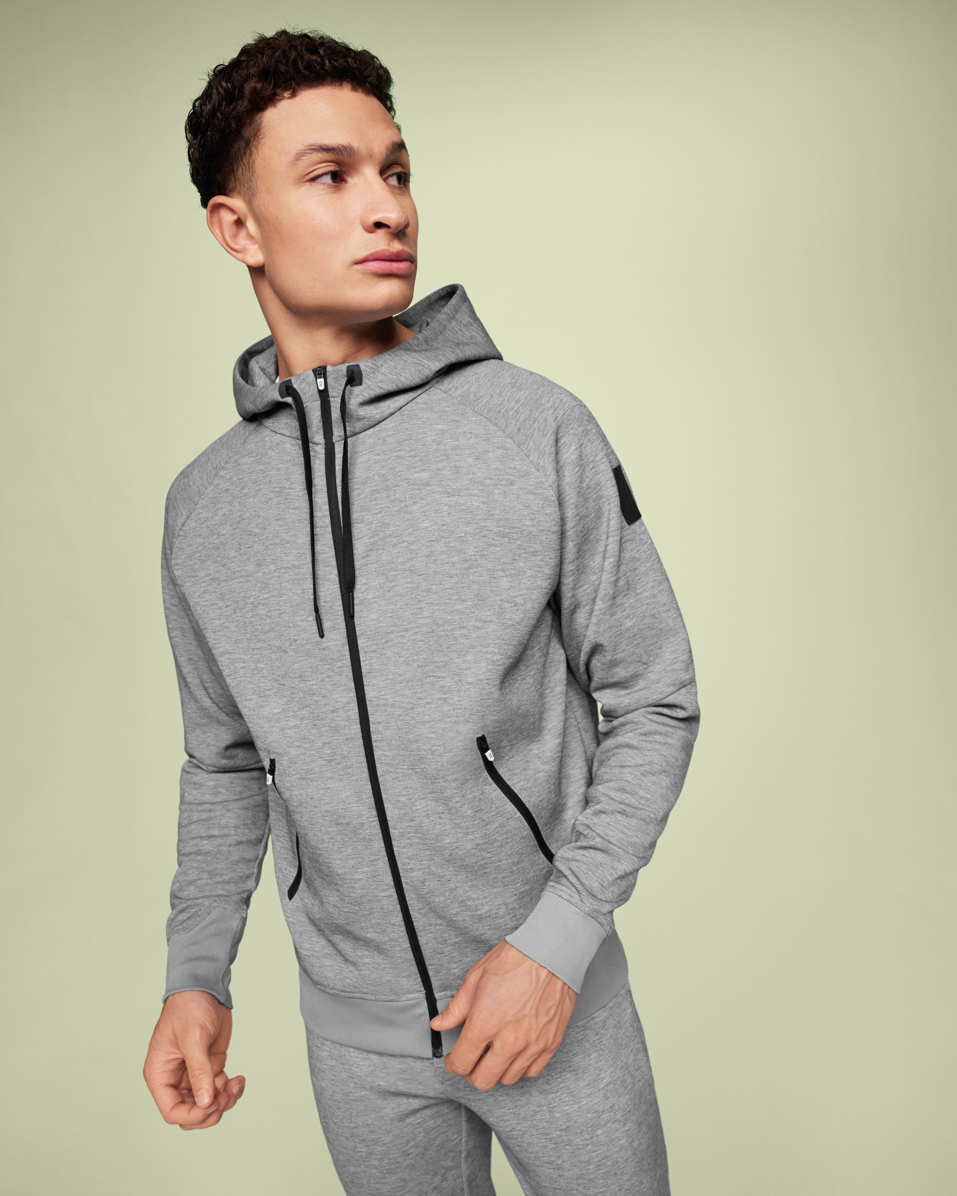 Men's Zipped Hoodie, Grey