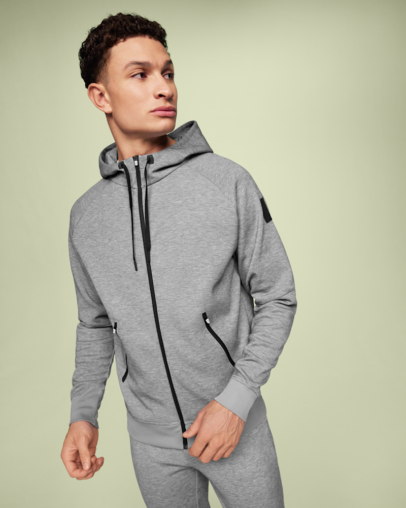 On Zipped Hoodie für Männer in Grey, Größe: XL, Recycled Polyester/Lyocell