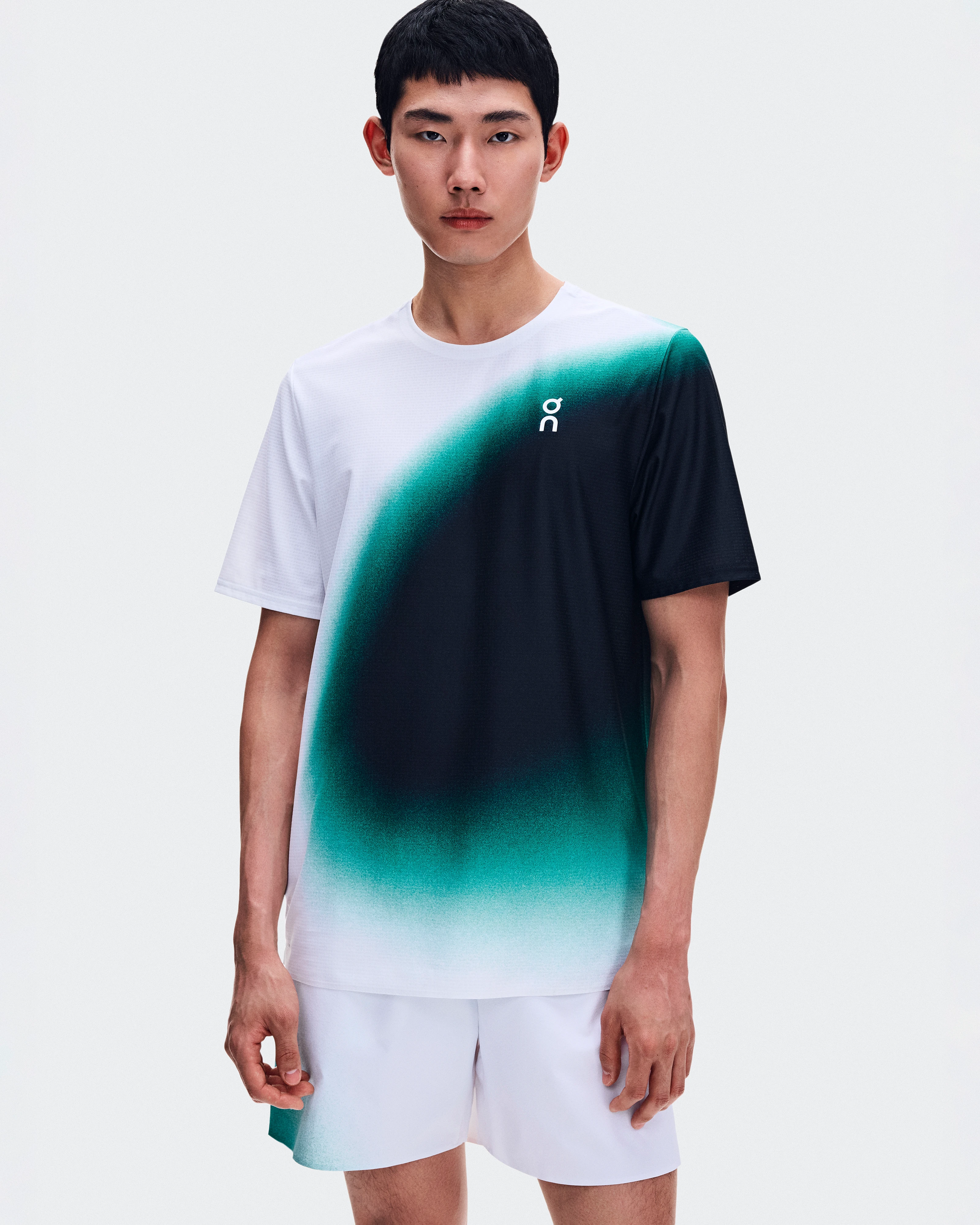 On Court-T Swing White & Neem Homme – Tennis, sports de raquette Hauts et t-shirts Tennis