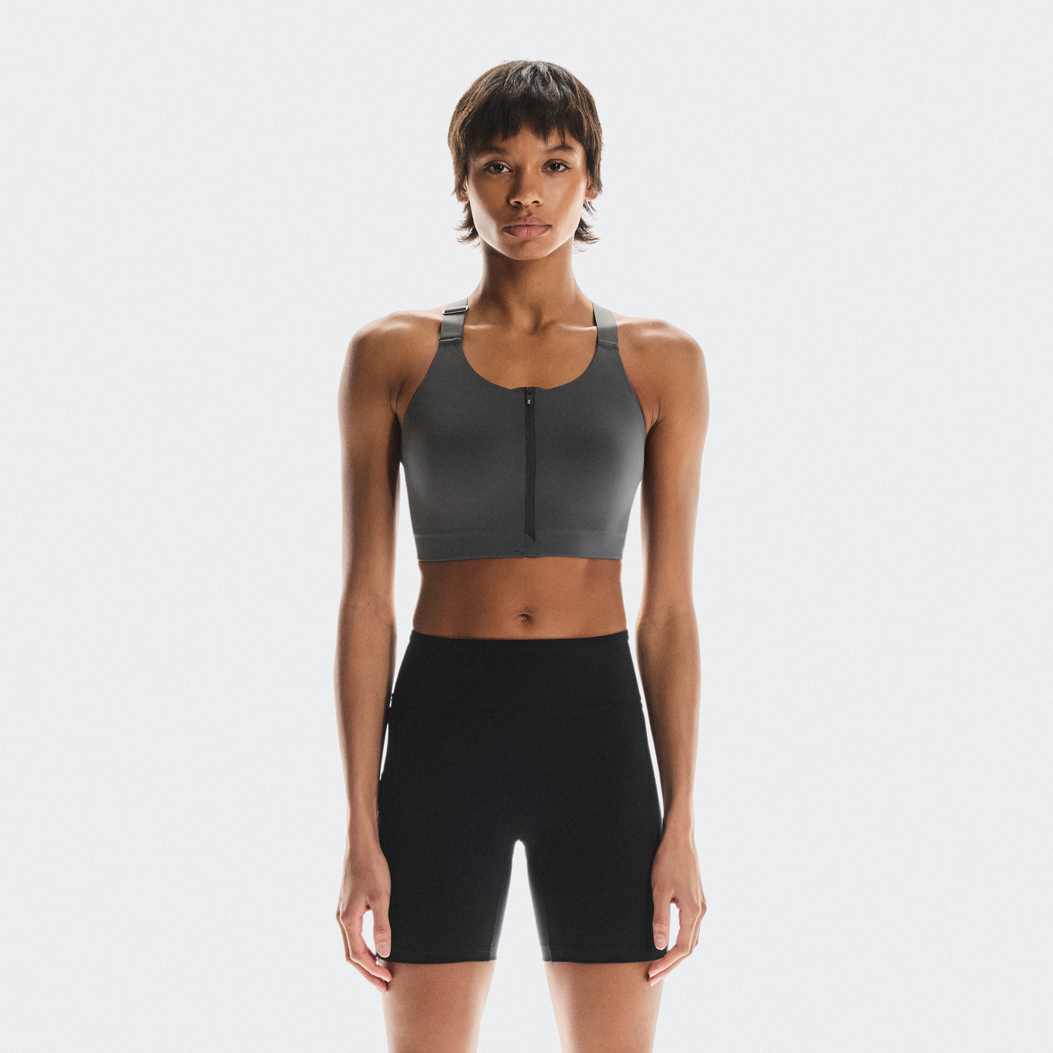 On Endurance Bra Zip Grey Women Women – Running, high-support, front zipper Bras