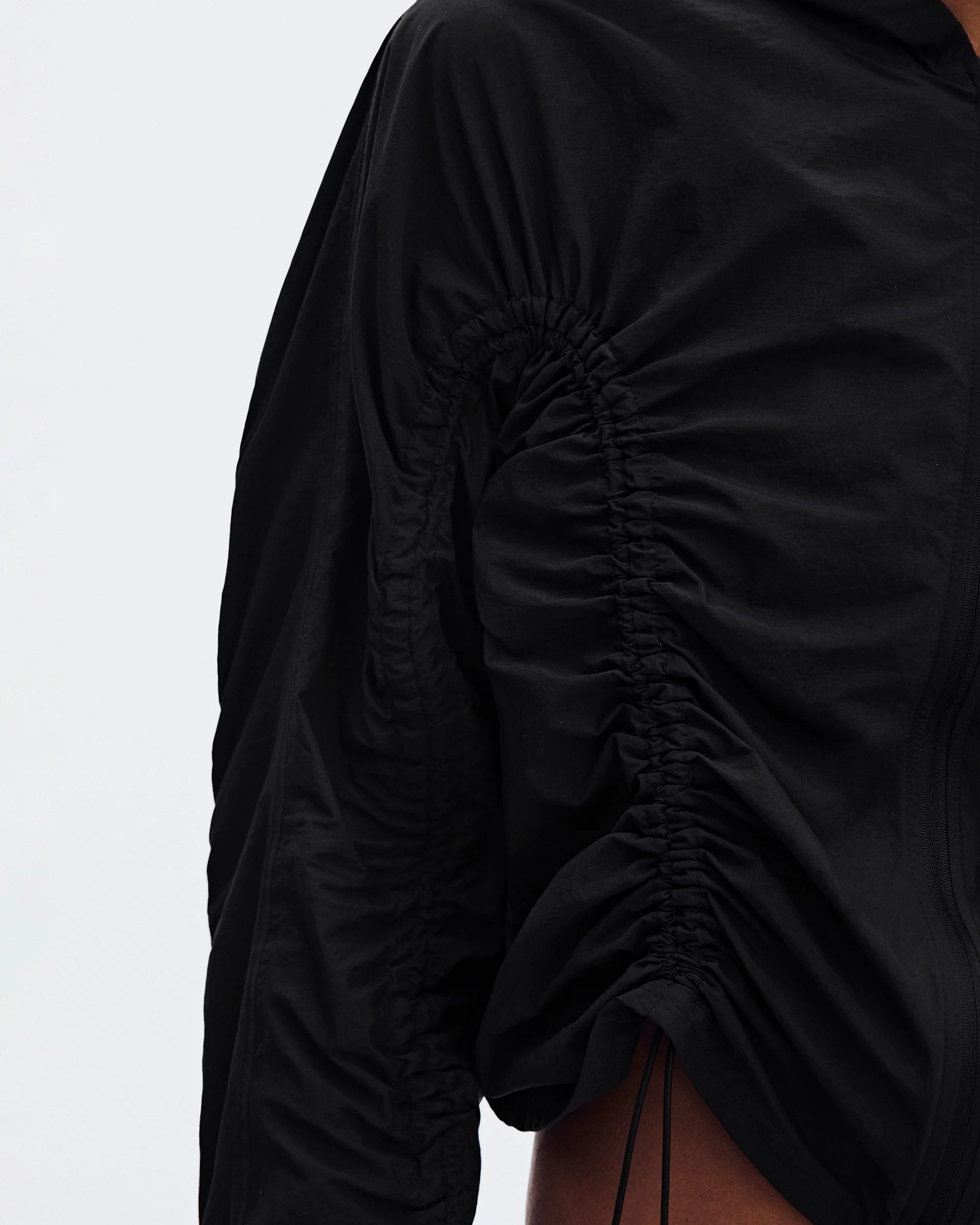 Women's Ruched Lightweight Jacket Black - thumbnail 5