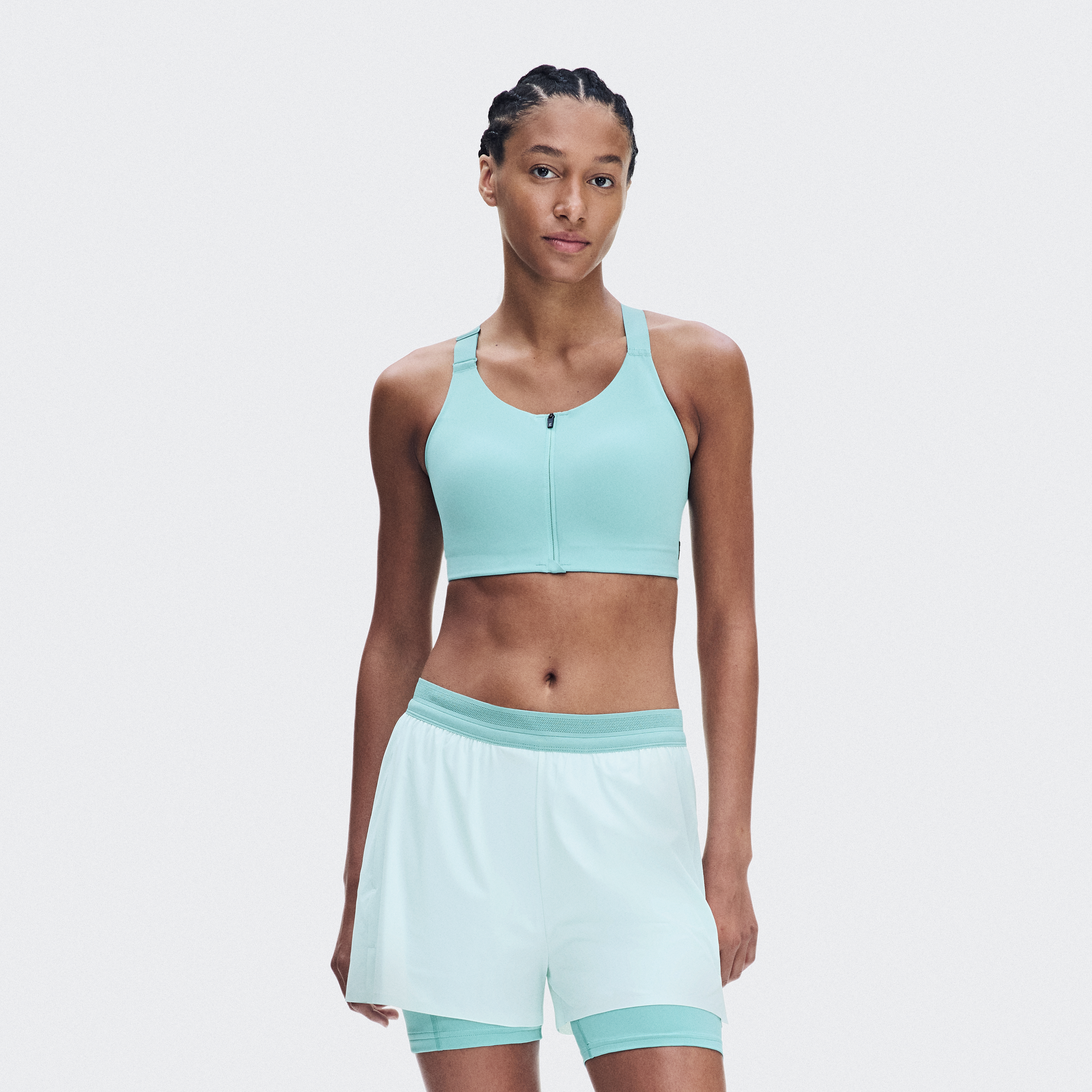 Endurance Bra Zip in Aquamarine