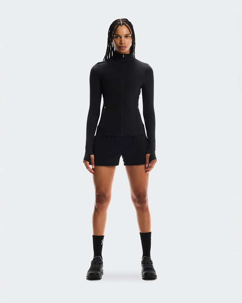 On Women's Mesh Shorts in Black, Size: XS, Polyamide