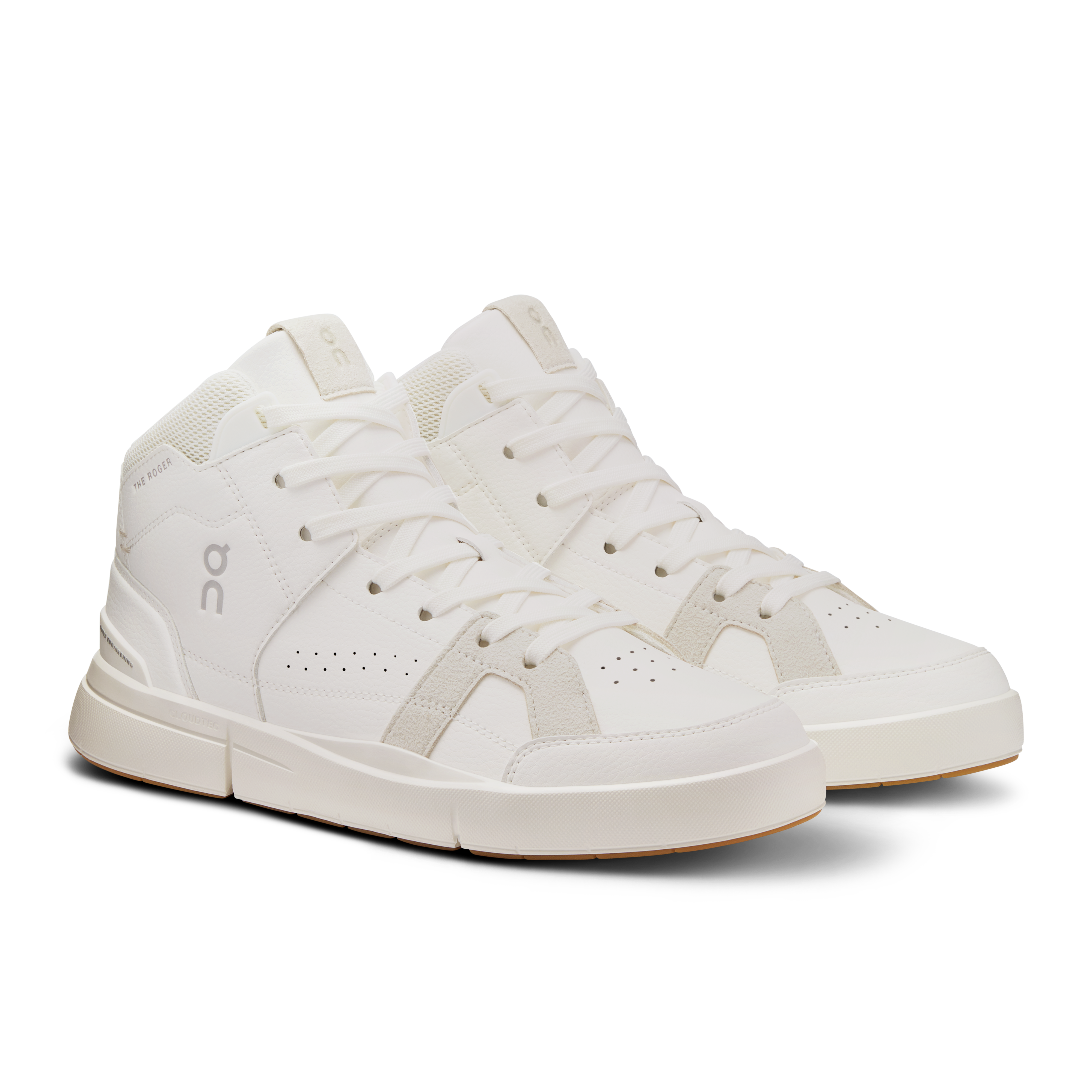 On THE ROGER Clubhouse Mid White & Sand Mujer Vida activa Calzado