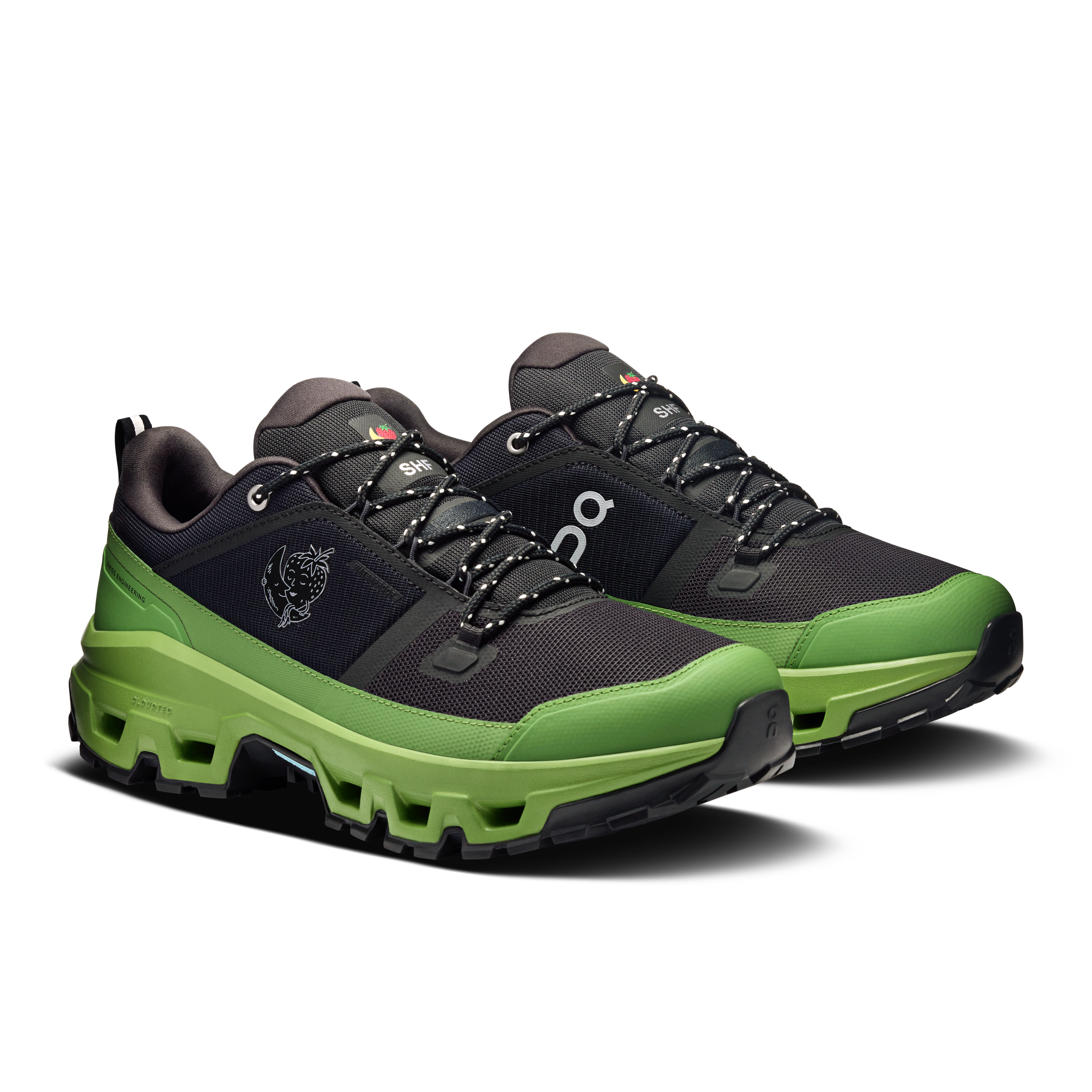 On Cloudrock Low Waterproof SHF Black & Celery Women Hiking Shoes