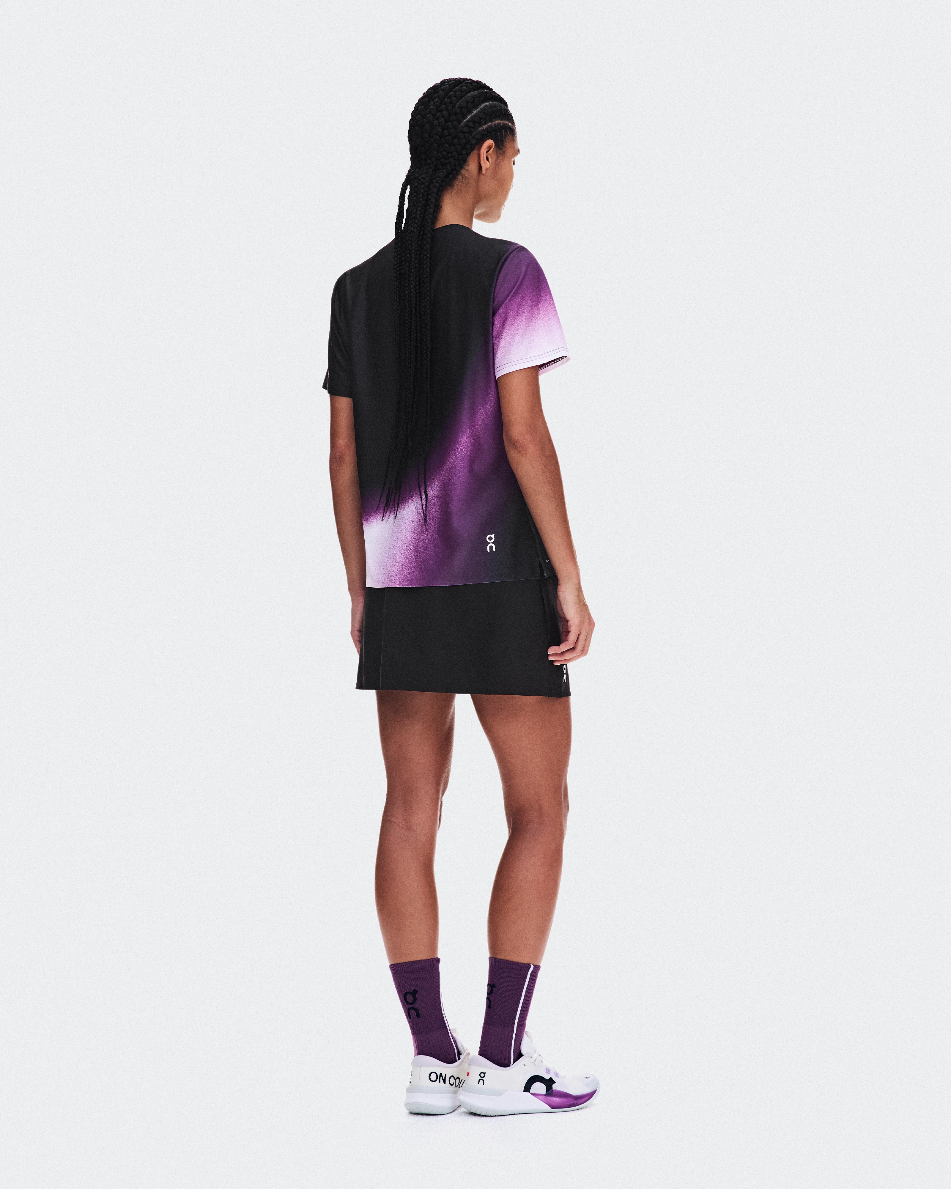On Court-T Swing Black & Cassis Women Tops and t-shirts