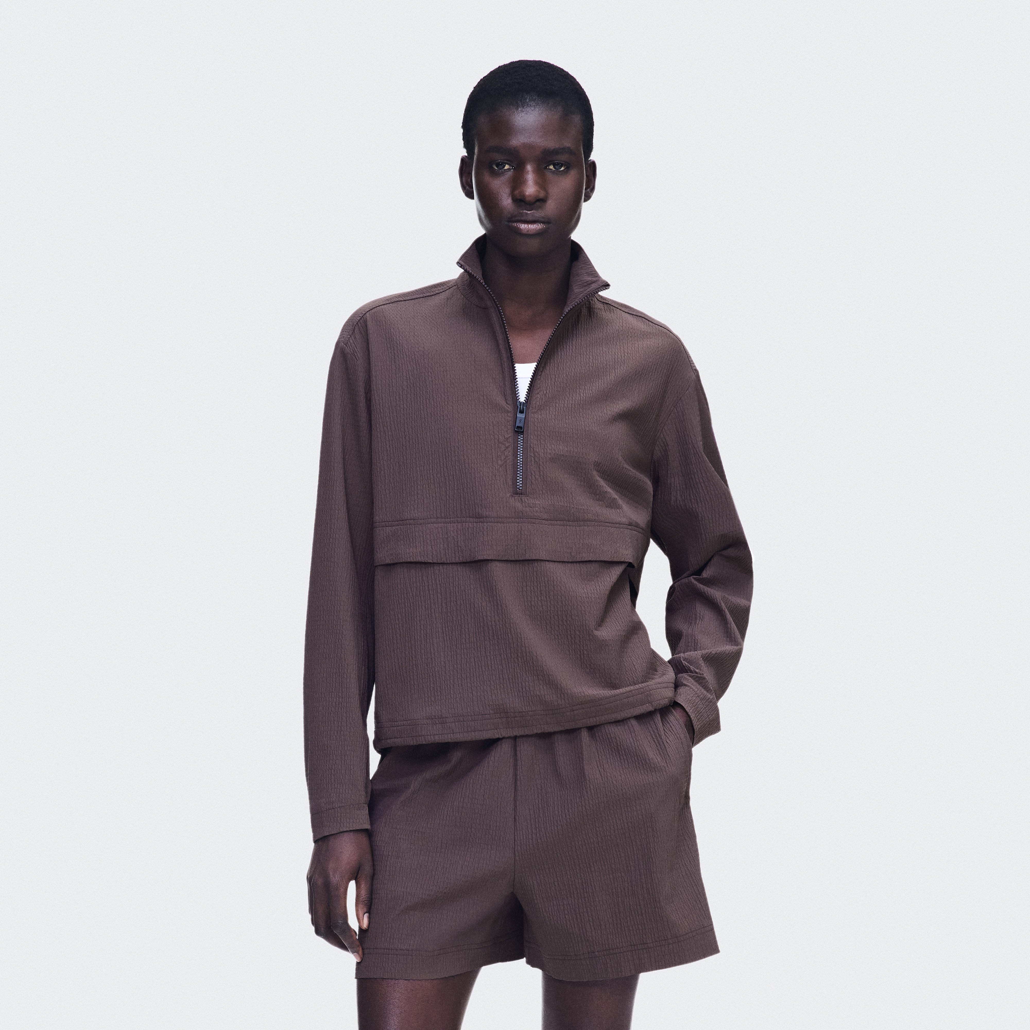 Courtside 1/2 Zip Eaze Hoodie in Mulberry
