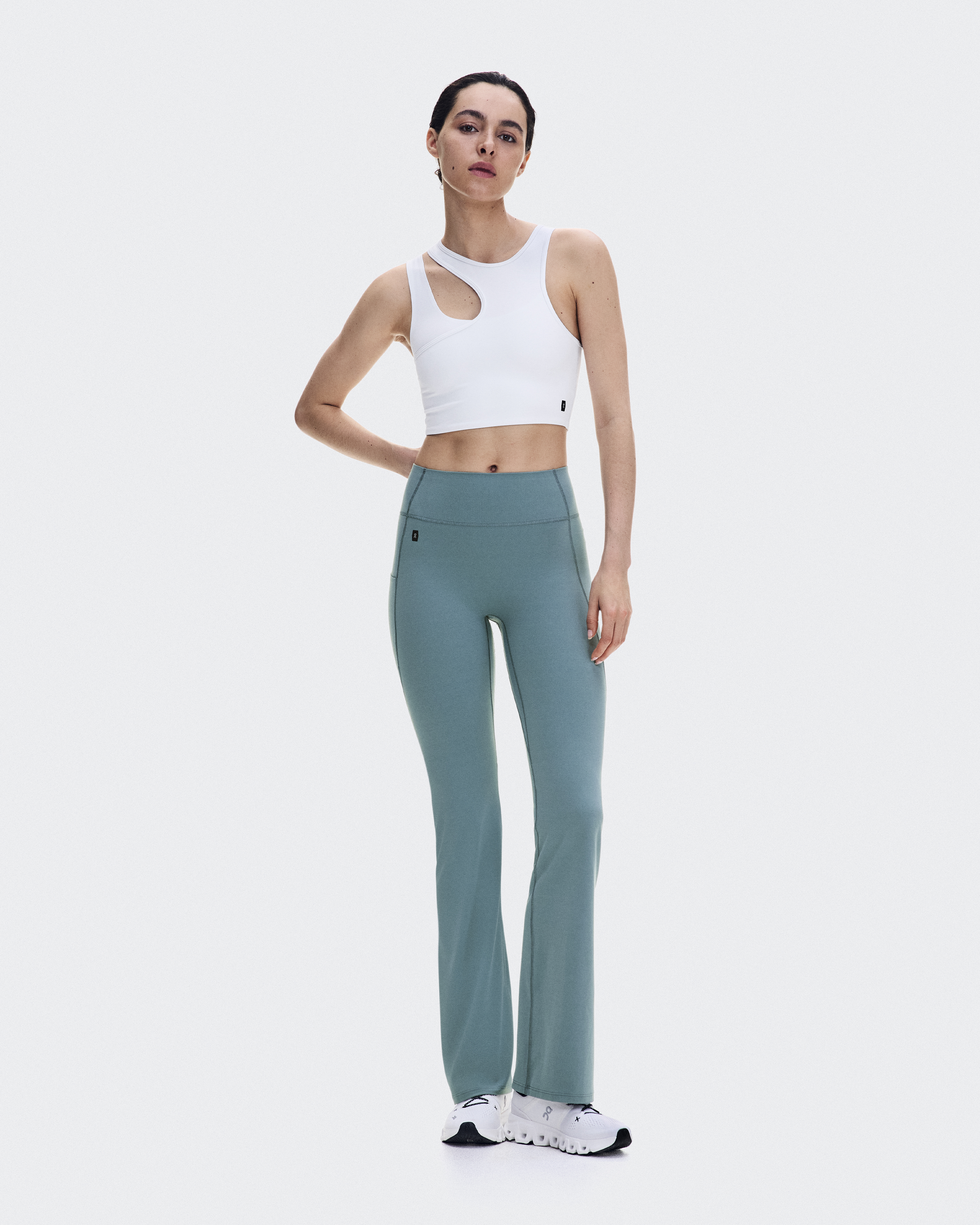 Studio Asymmetric Crop Shirt in White