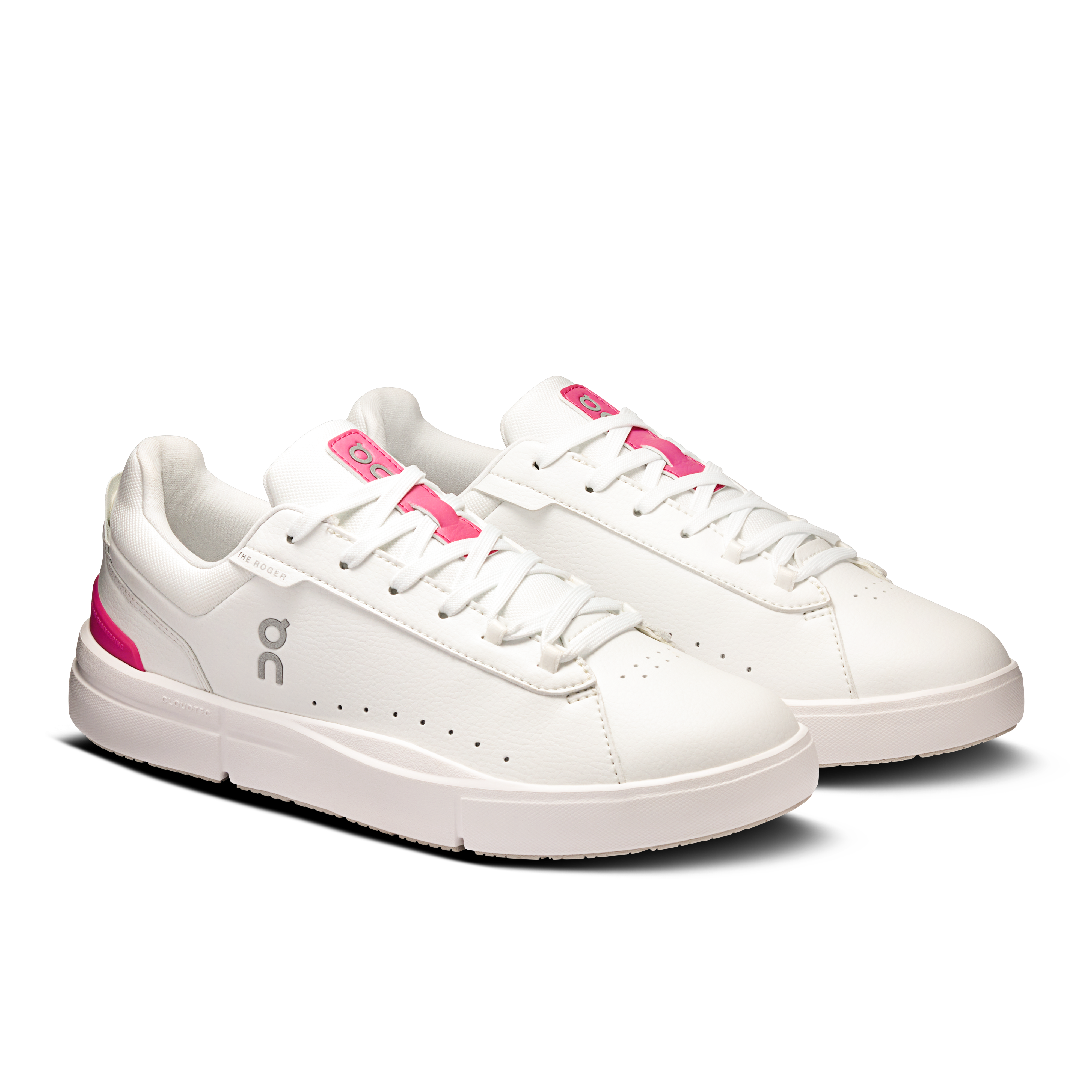 On THE ROGER Advantage White & Pink Women Tennis Shoes