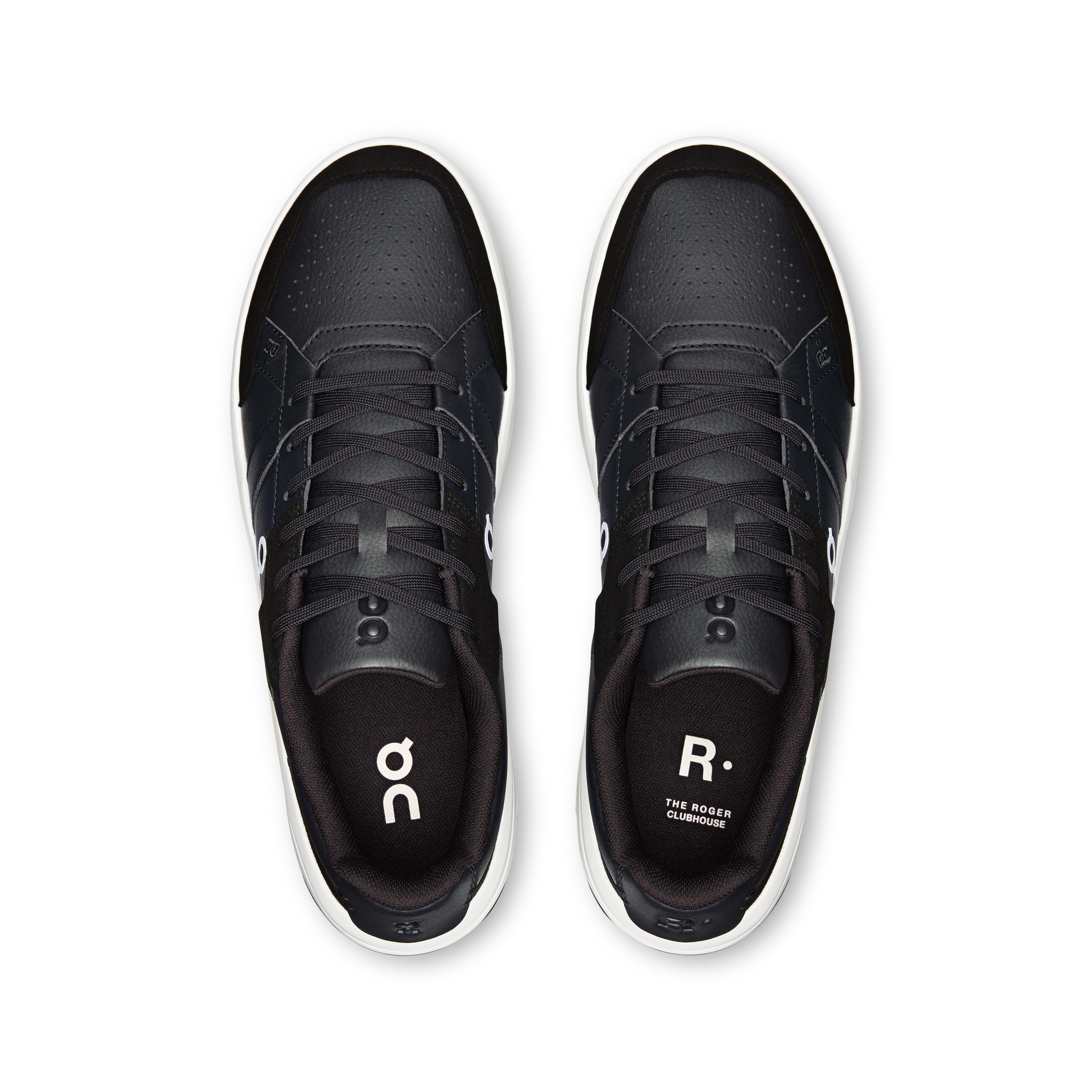 On THE ROGER Clubhouse Black & White Men Tennis Shoes