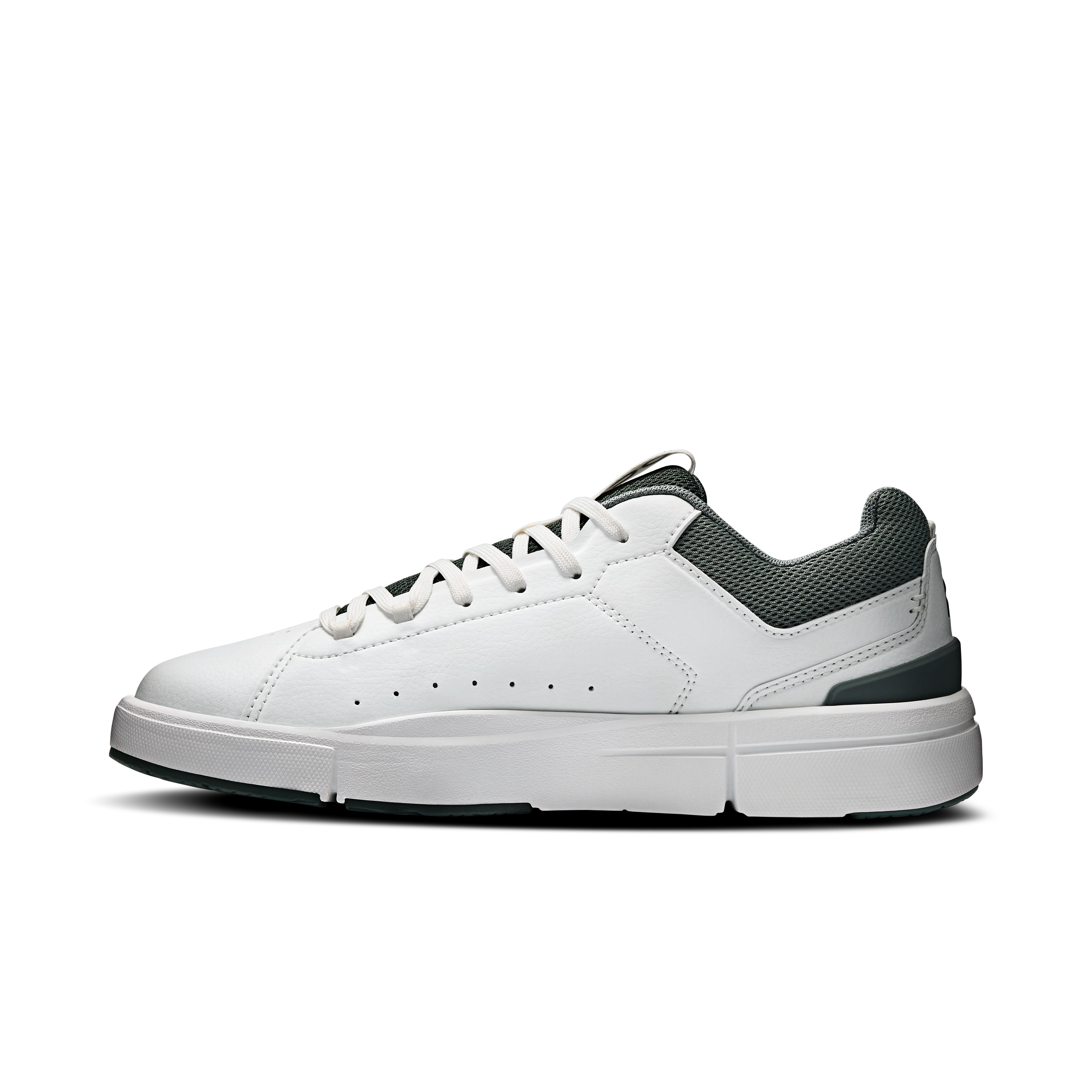 On THE ROGER Youth White & Olive Youth Tennis Shoes
