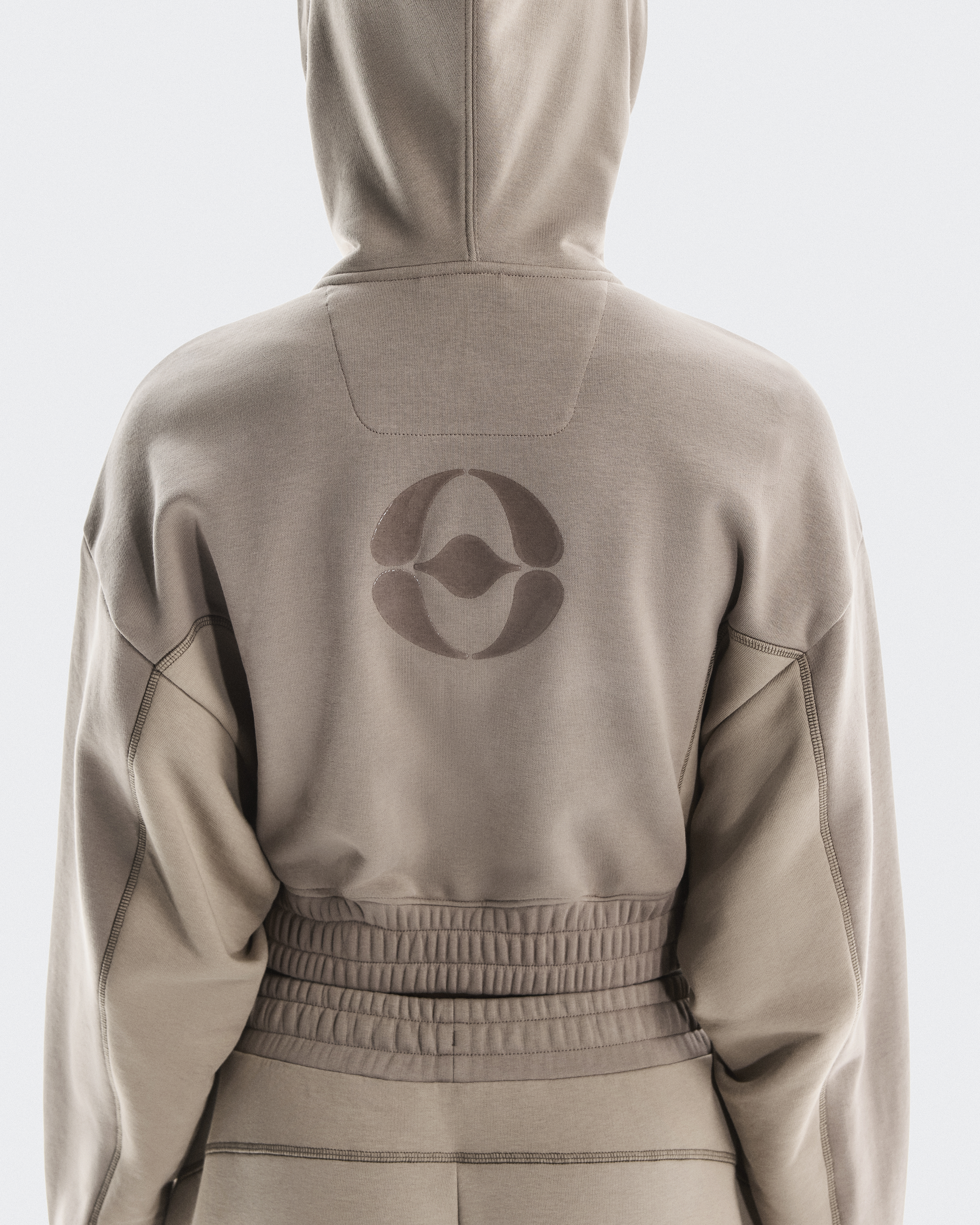 ●Mardi Mercredi●CROPPED HOODY ZIP UP ROSE_CHARCOAL IVORY NEOPRENE CROPPED HOODY ZIP UP UNE ROSE_BLACK IVORY - MARDI