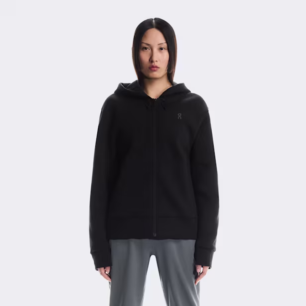 Focus Tech Zip Hoodie in Black