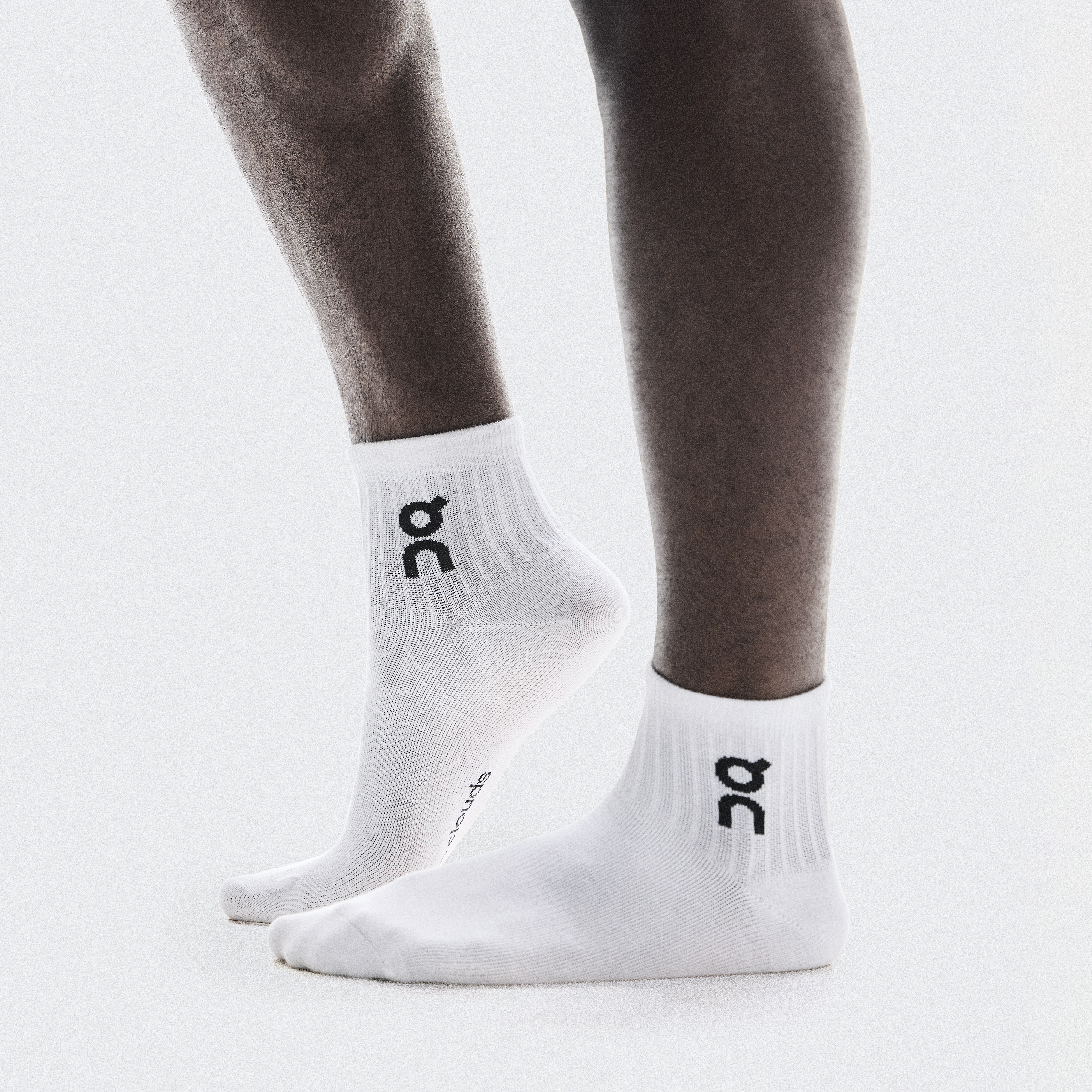 Logo Sock Mid 3P in White