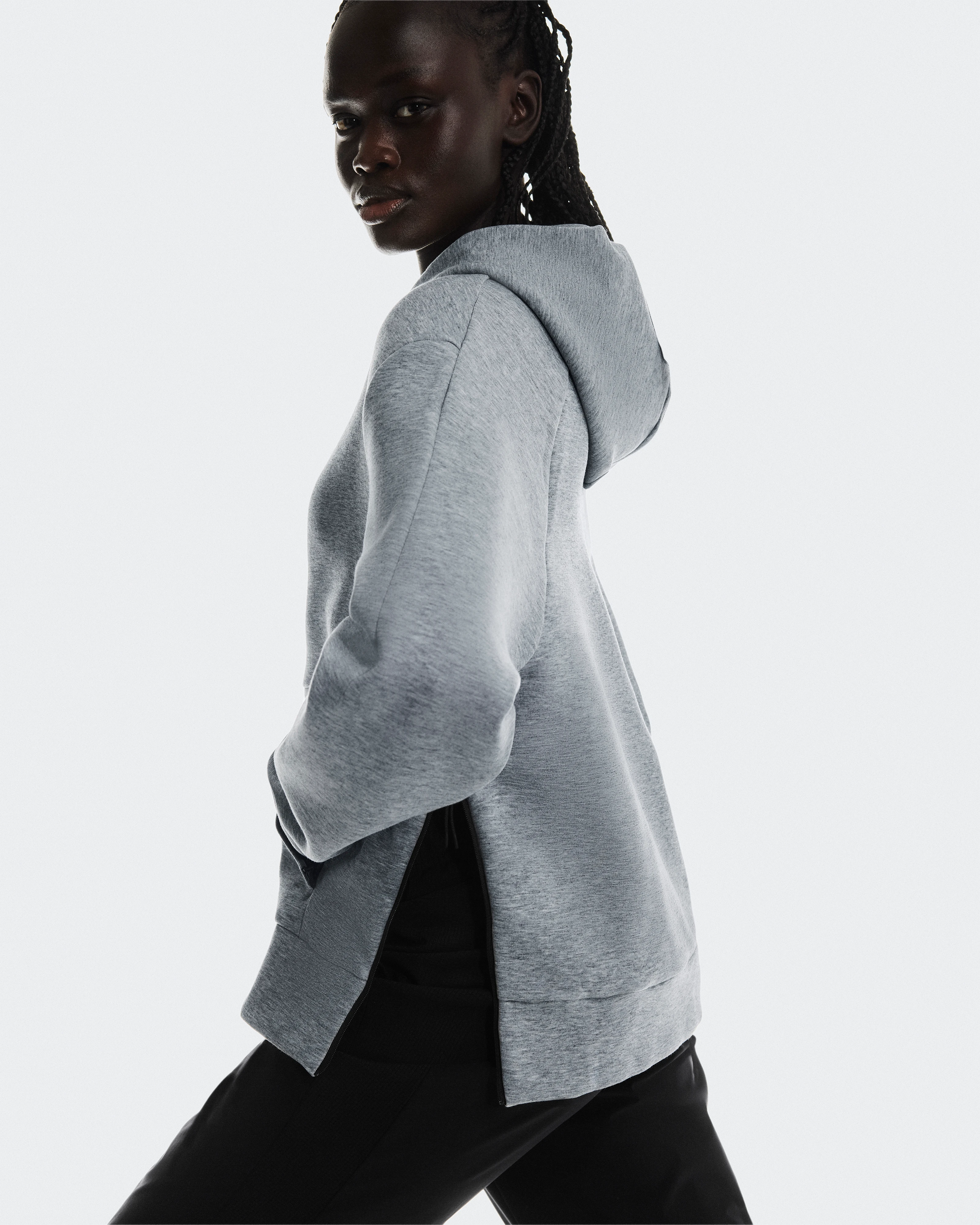 On Focus Tech Hoodie Basalt Women Hoodies and sweatshirts