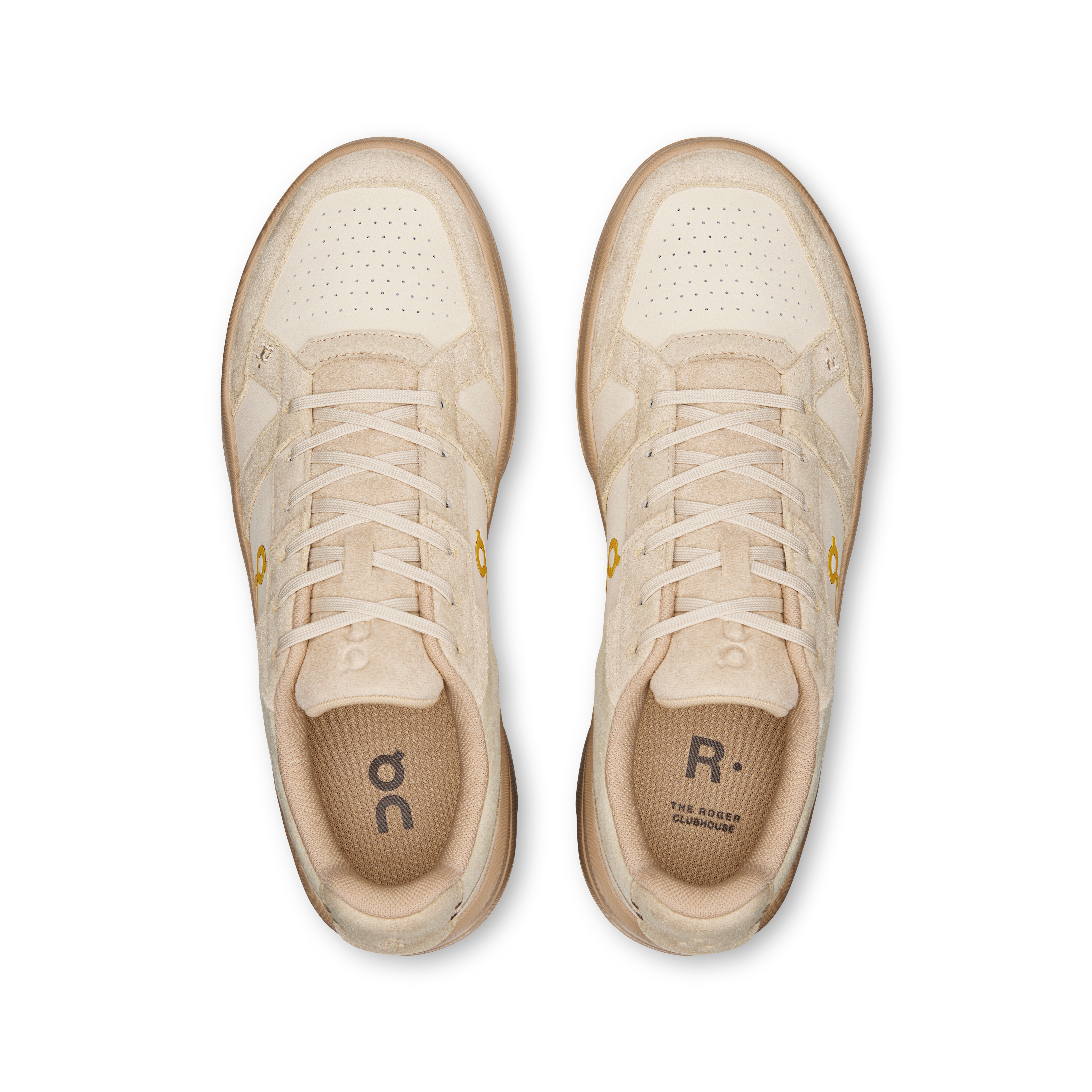 On THE ROGER Clubhouse Ace Sand & Sand Men Tennis Shoes