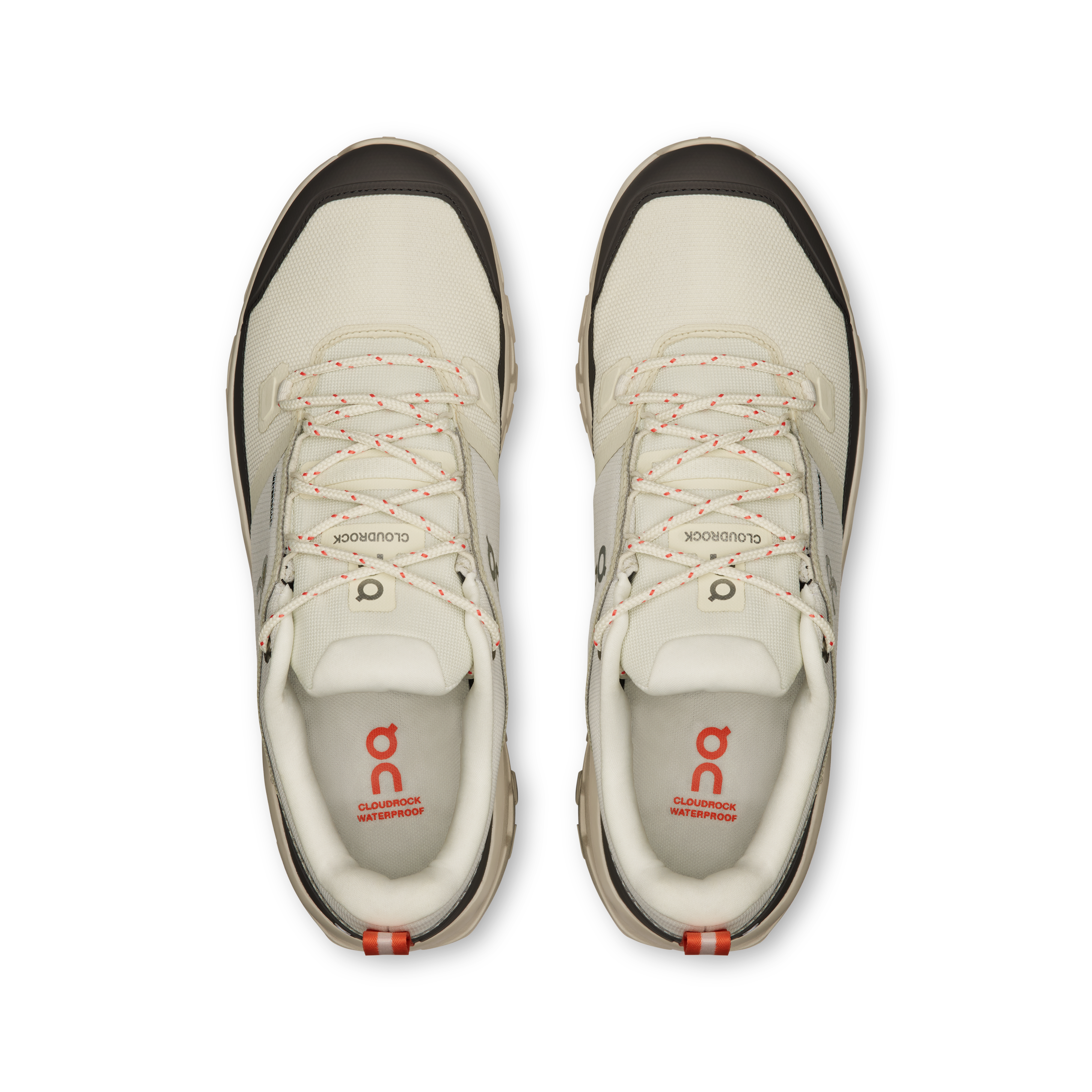 On Cloudrock Low Waterproof Ivory & Ivory Men Hiking Shoes
