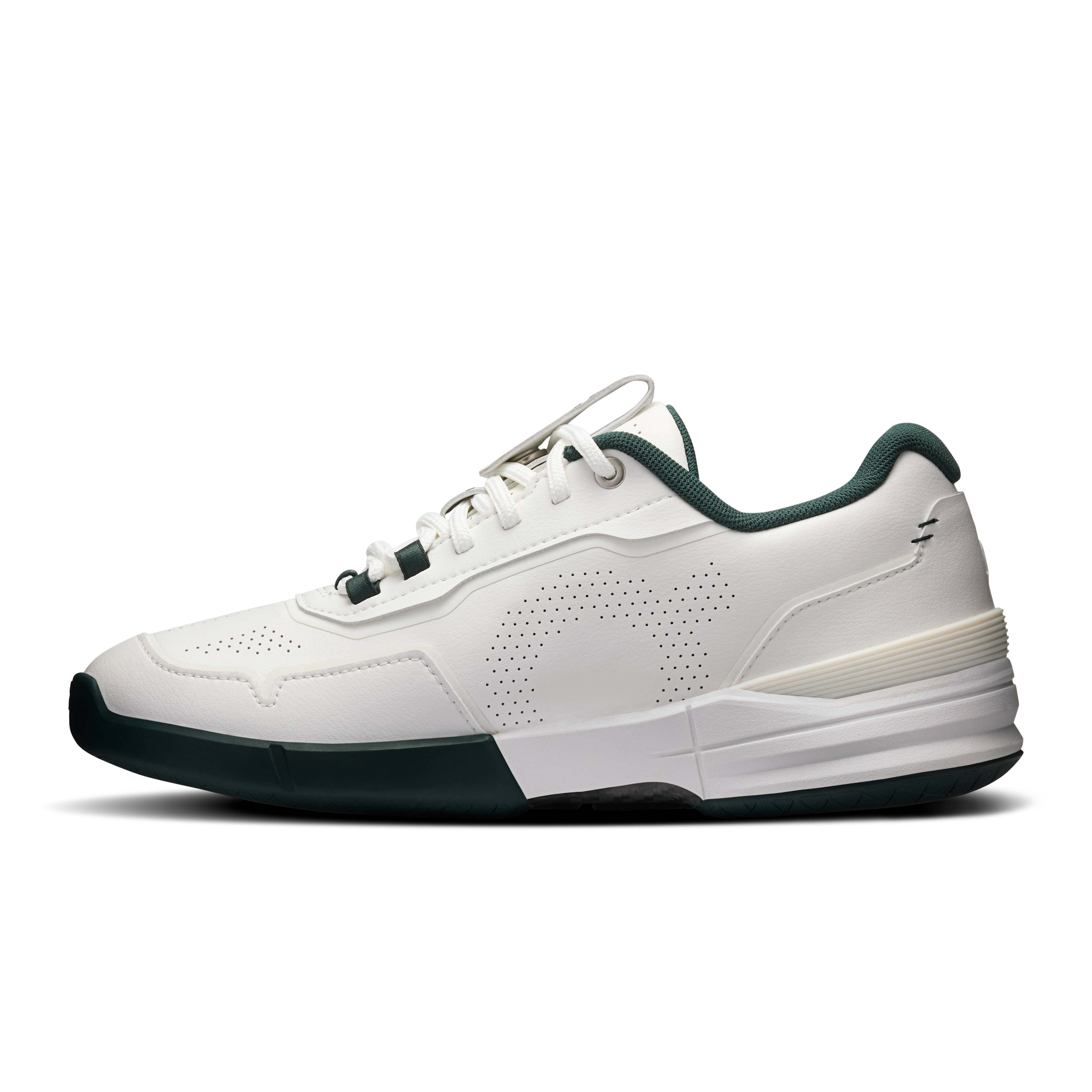 On THE ROGER Pro LDN White & Evergreen Women Tennis Shoes
