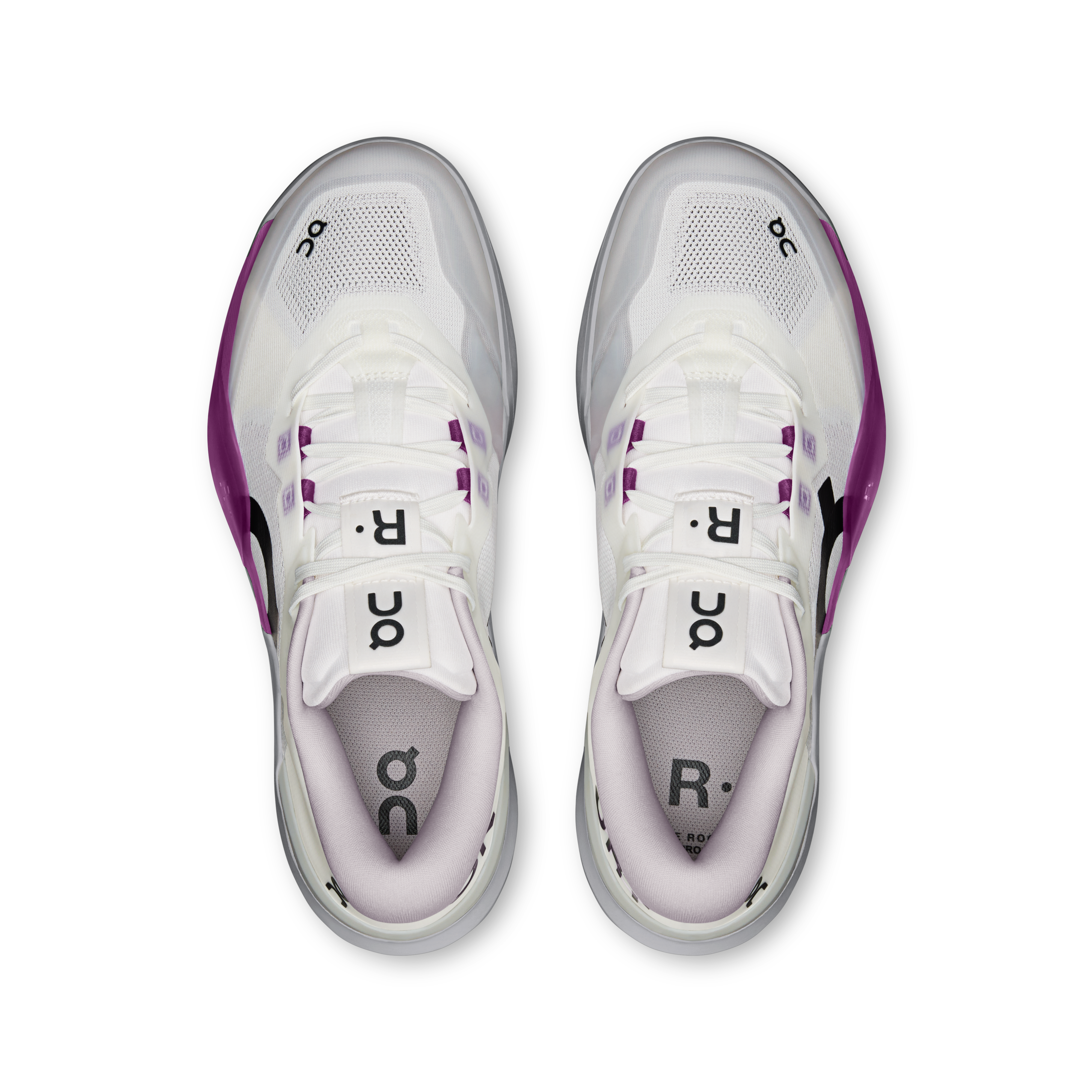 On THE ROGER Pro 3 White & Muscadine Women Tennis Shoes