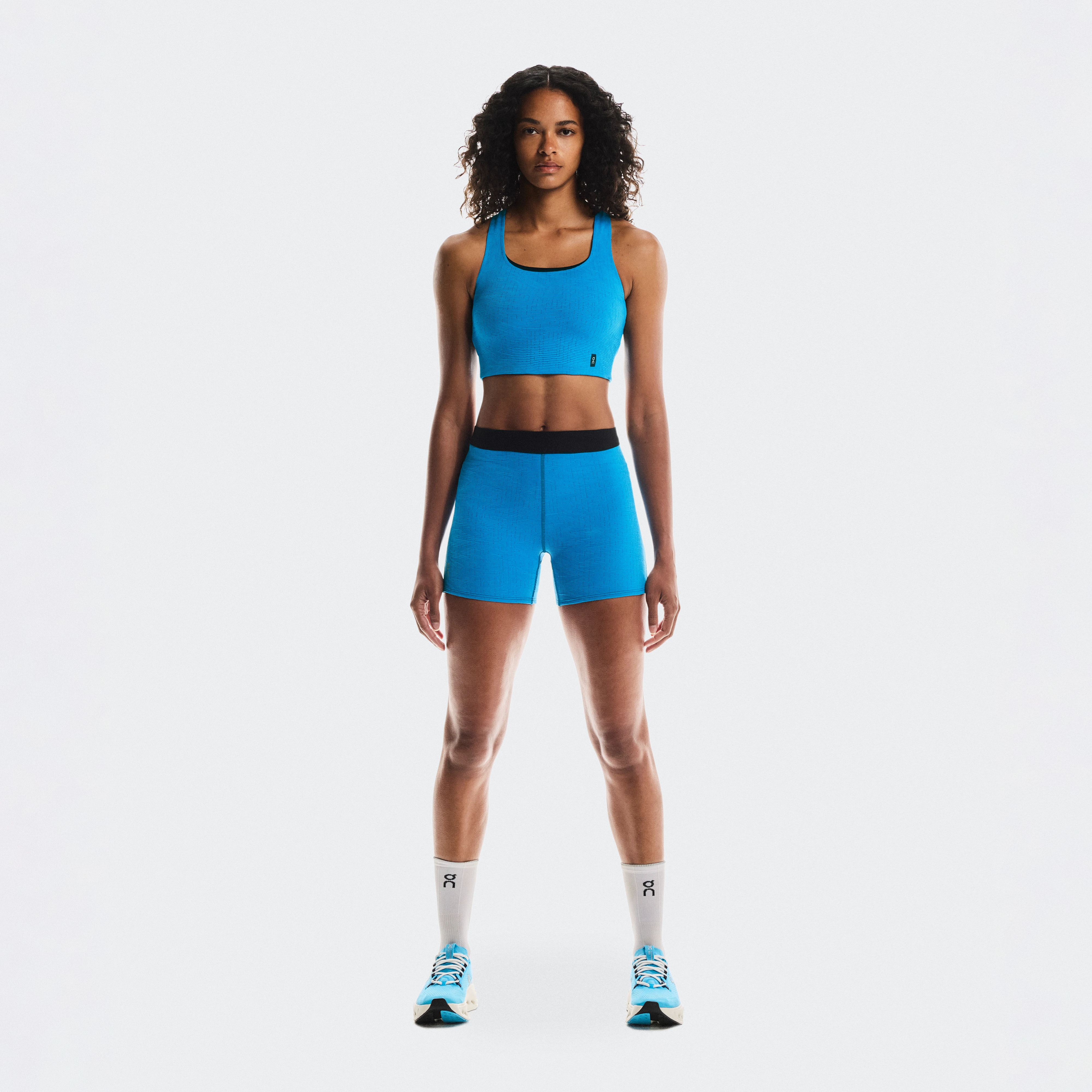 On Pace Tights Short Blue Women Women – Running, pockets, CleanCloud® Tights
