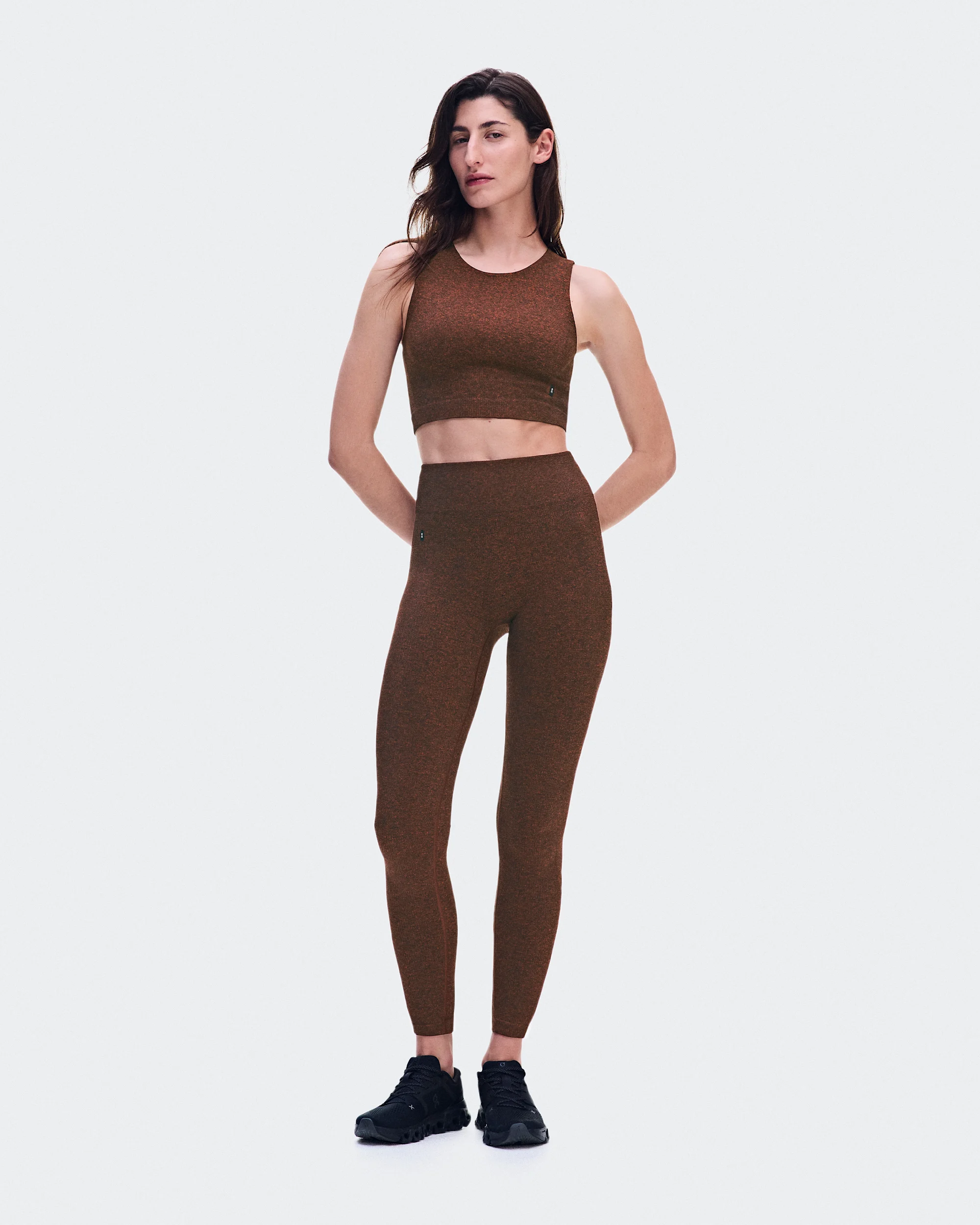 Women's Studio Knit Crop Cinnamon Heather