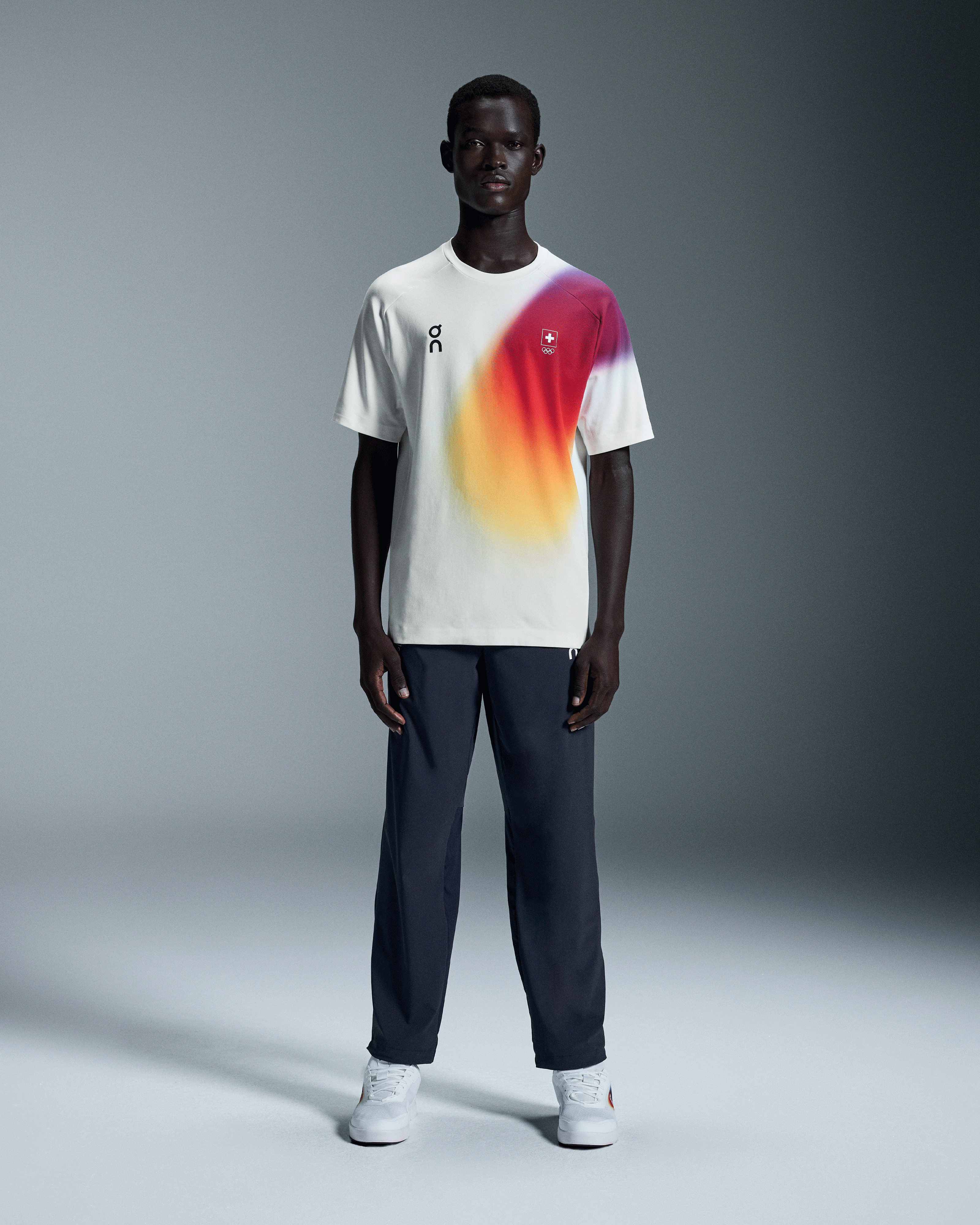 On Swiss Olympic Focus-T Undyed-White Men Tops and t-shirts