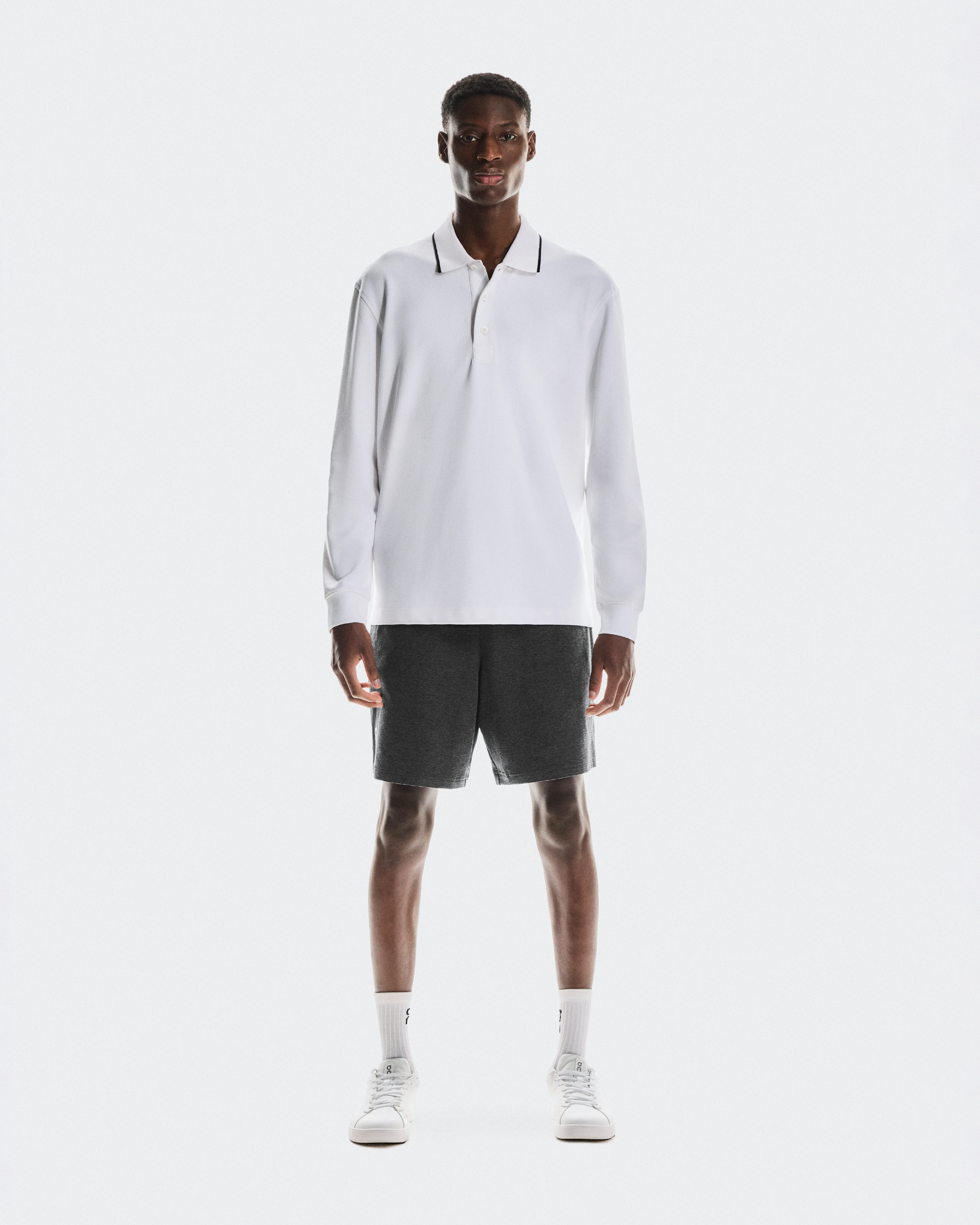 On Courtside Long-T Polo White Men Tops and t-shirts