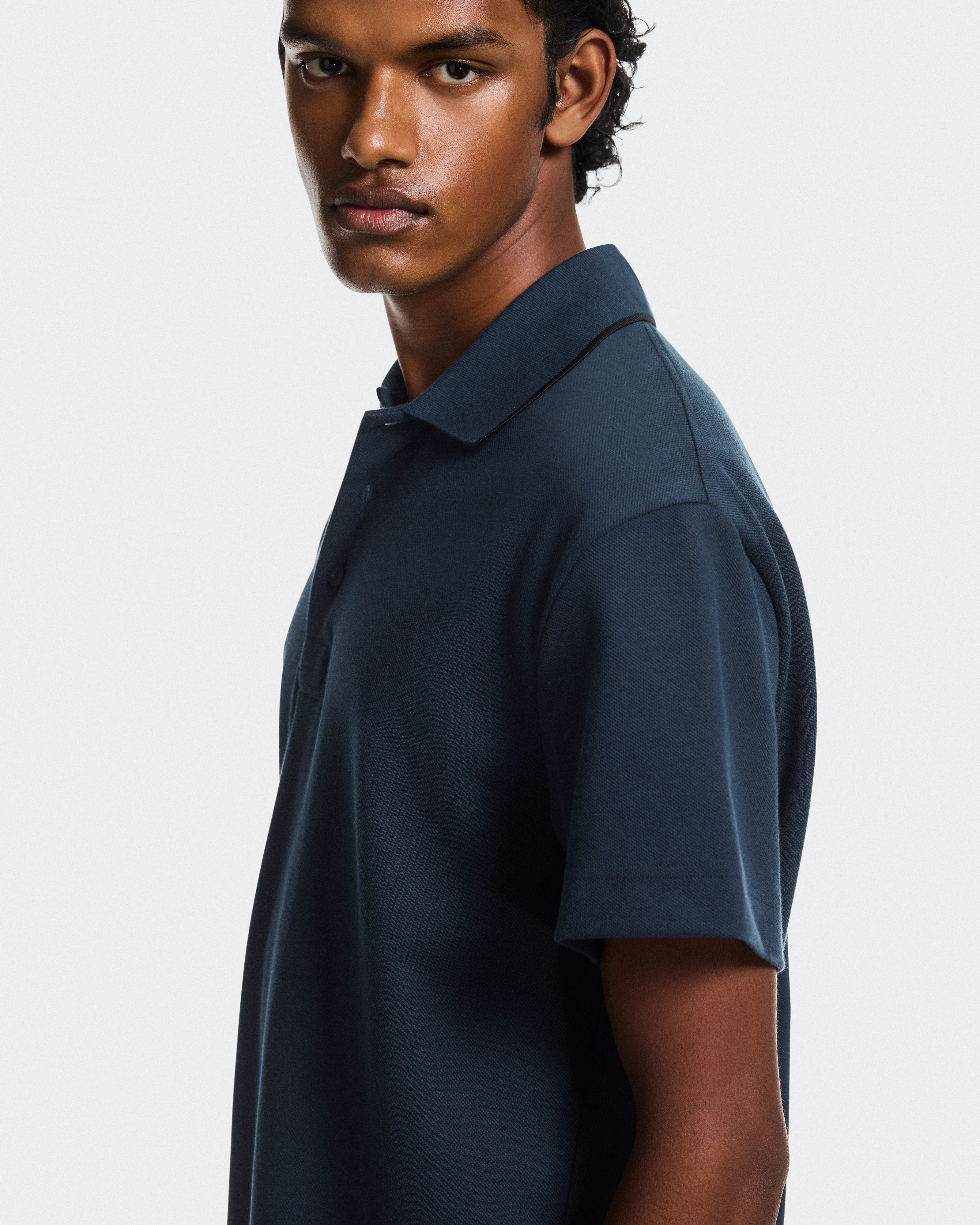 On Courtside Polo Midnight & Black Men Tops and t-shirts