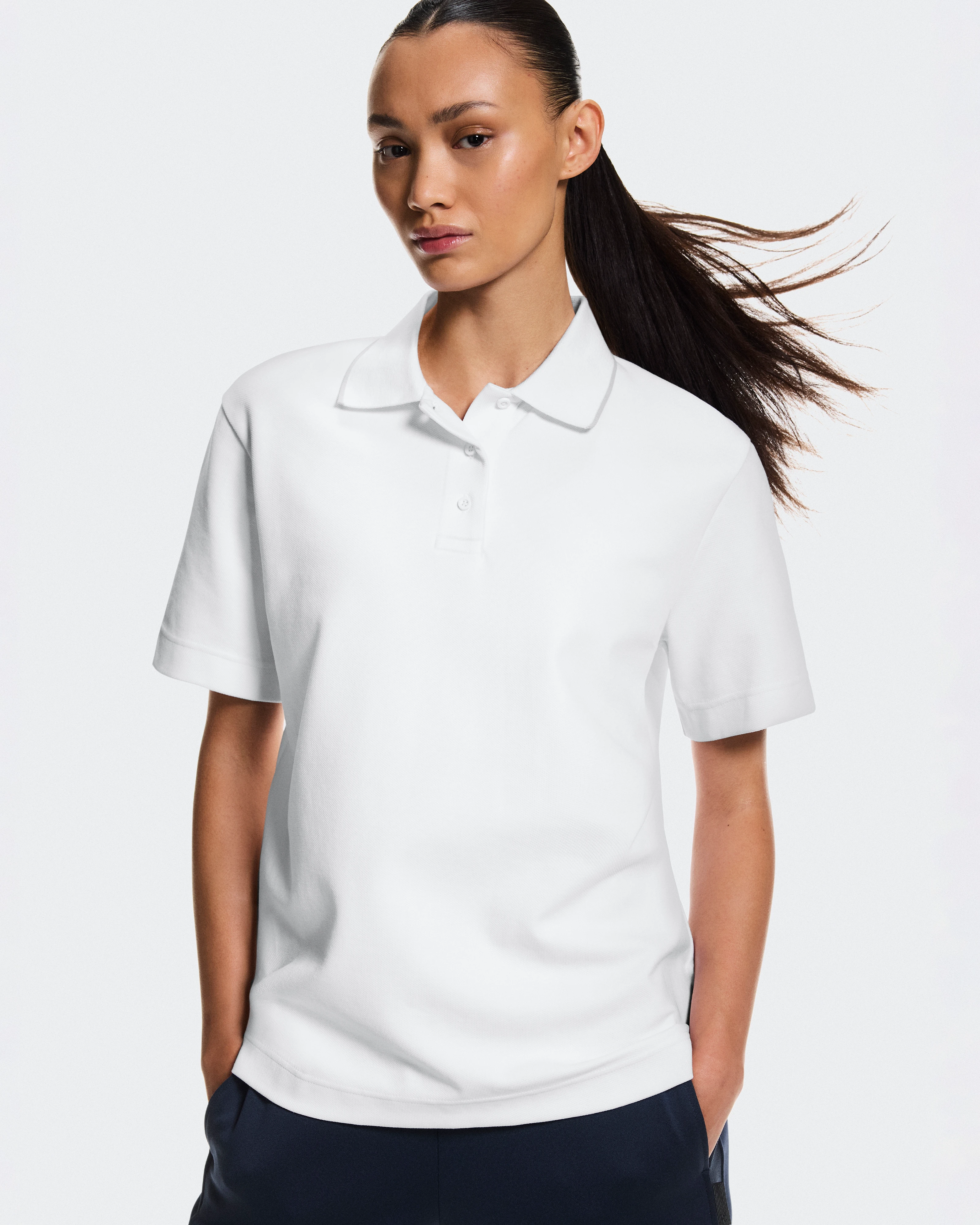 On Courtside Polo White & Sand Women Tops and t-shirts