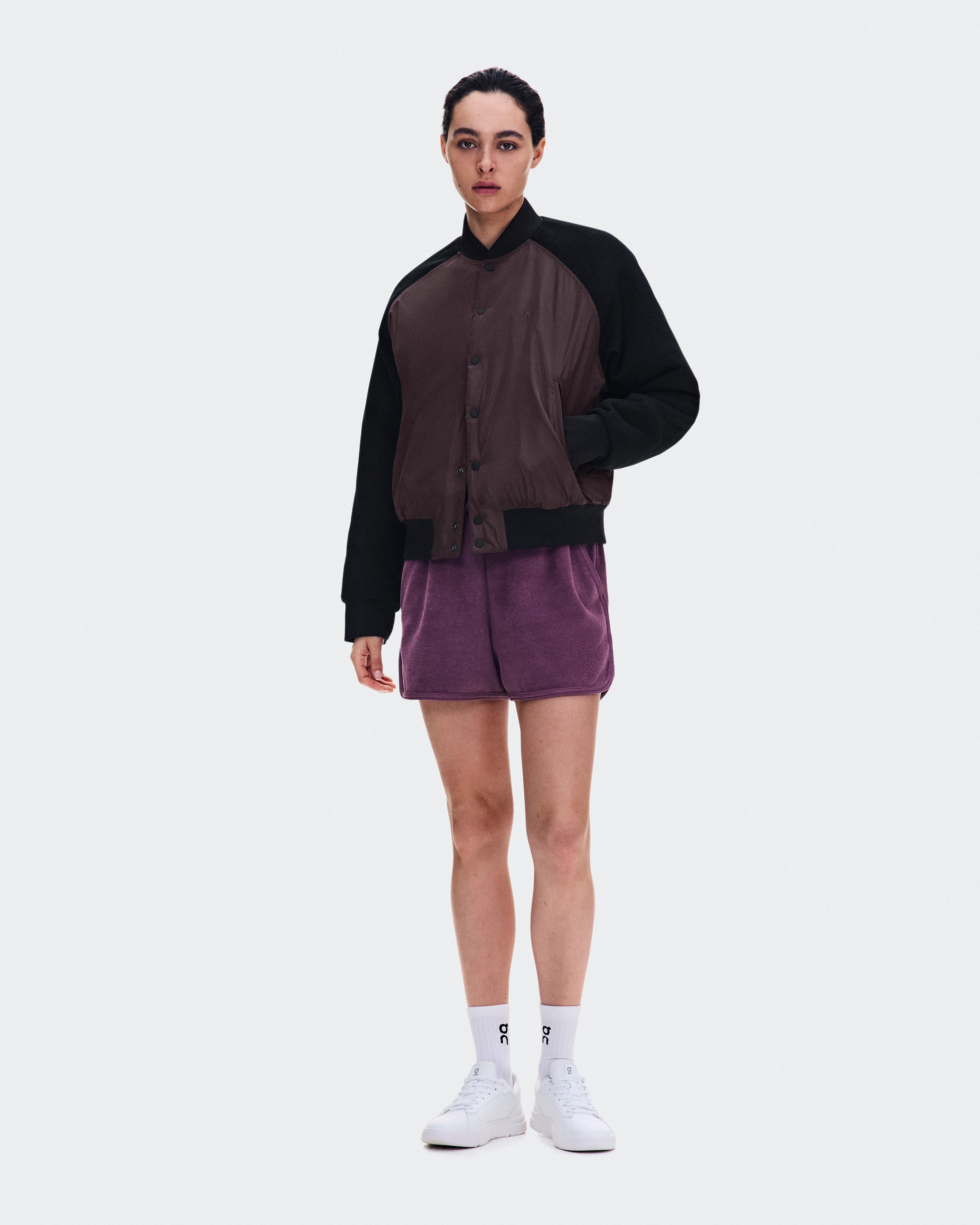 On Courtside Bomber Mulberry & Black Women Active life