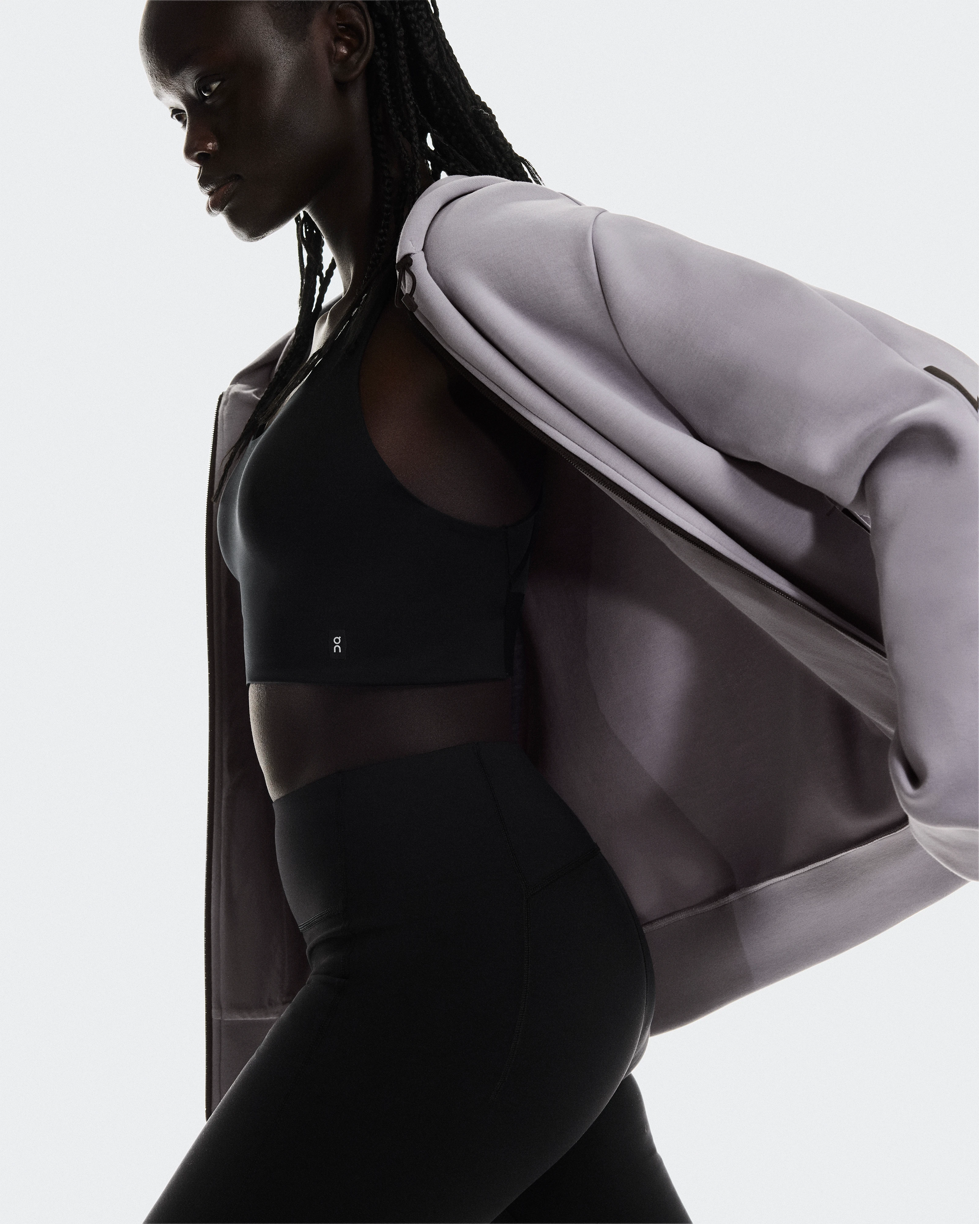 On Focus Tech Zip Hoodie Lilac Women Hoodies and sweatshirts