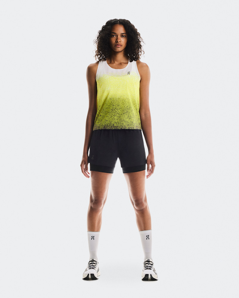 On Women's Race Singlet in Lime, Size: Large, Polyester