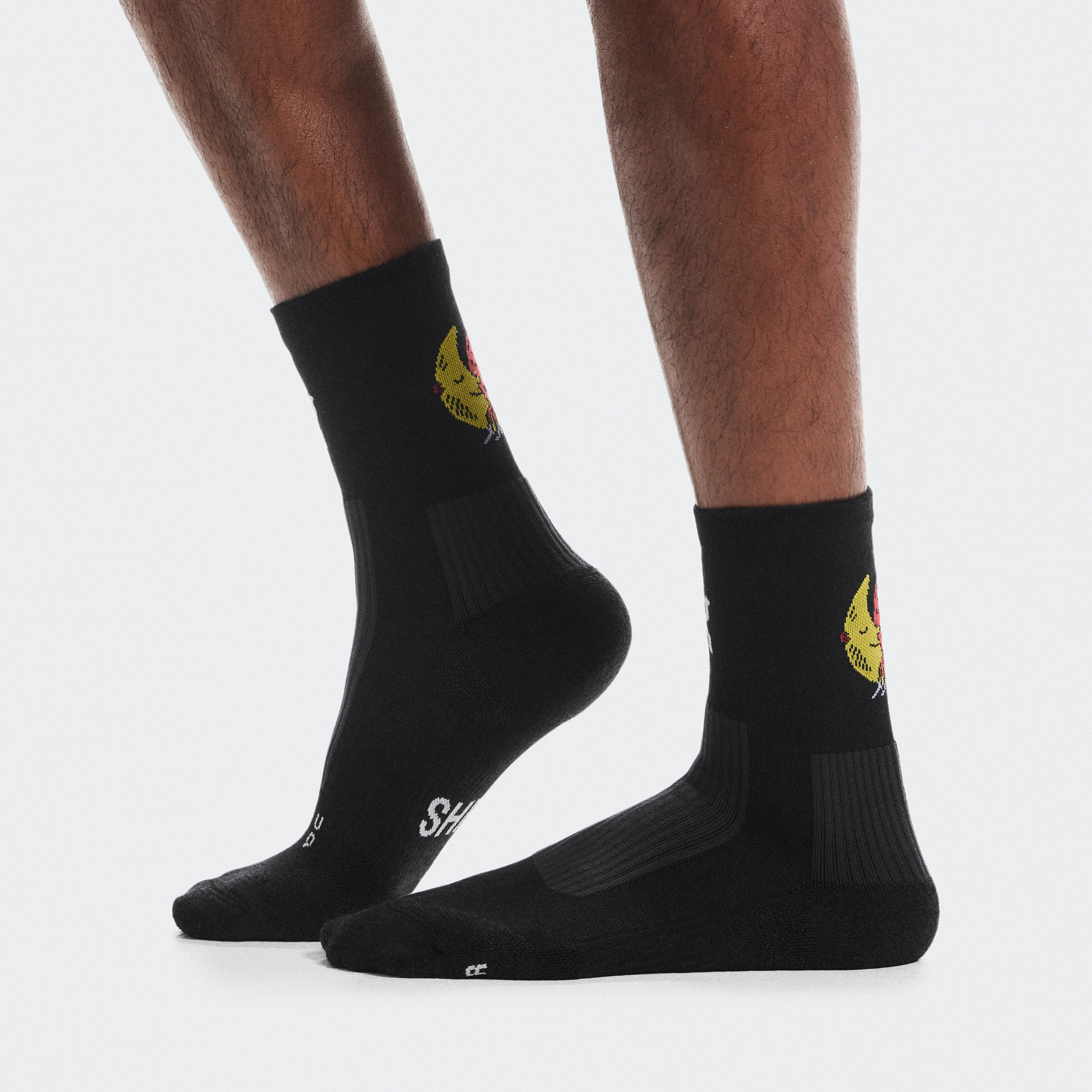 On Merino Sock SHF Black Unissex Unissex – Aventuras ao ar livre, uso diário Meias