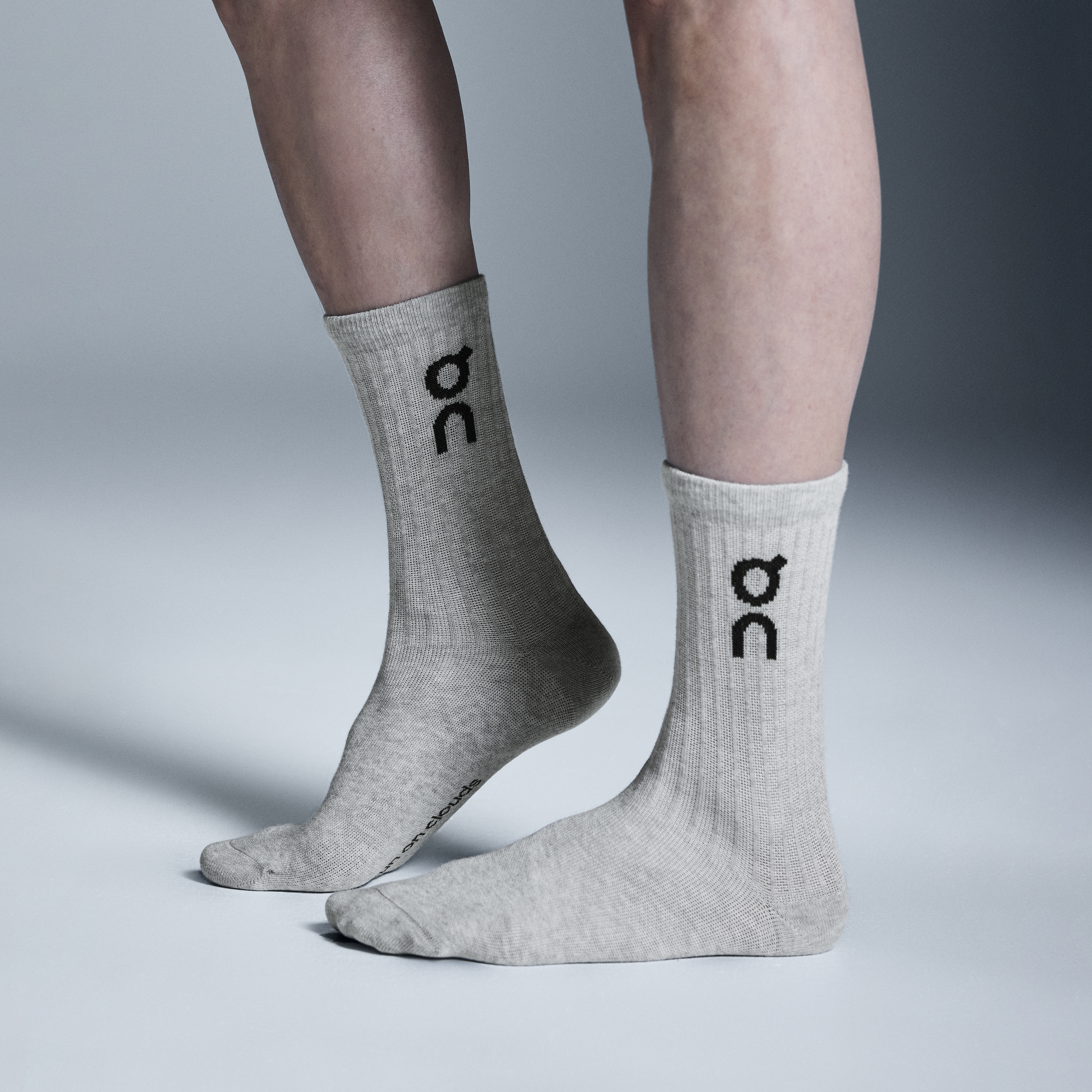 Logo Sock High 3P in Heather Gray