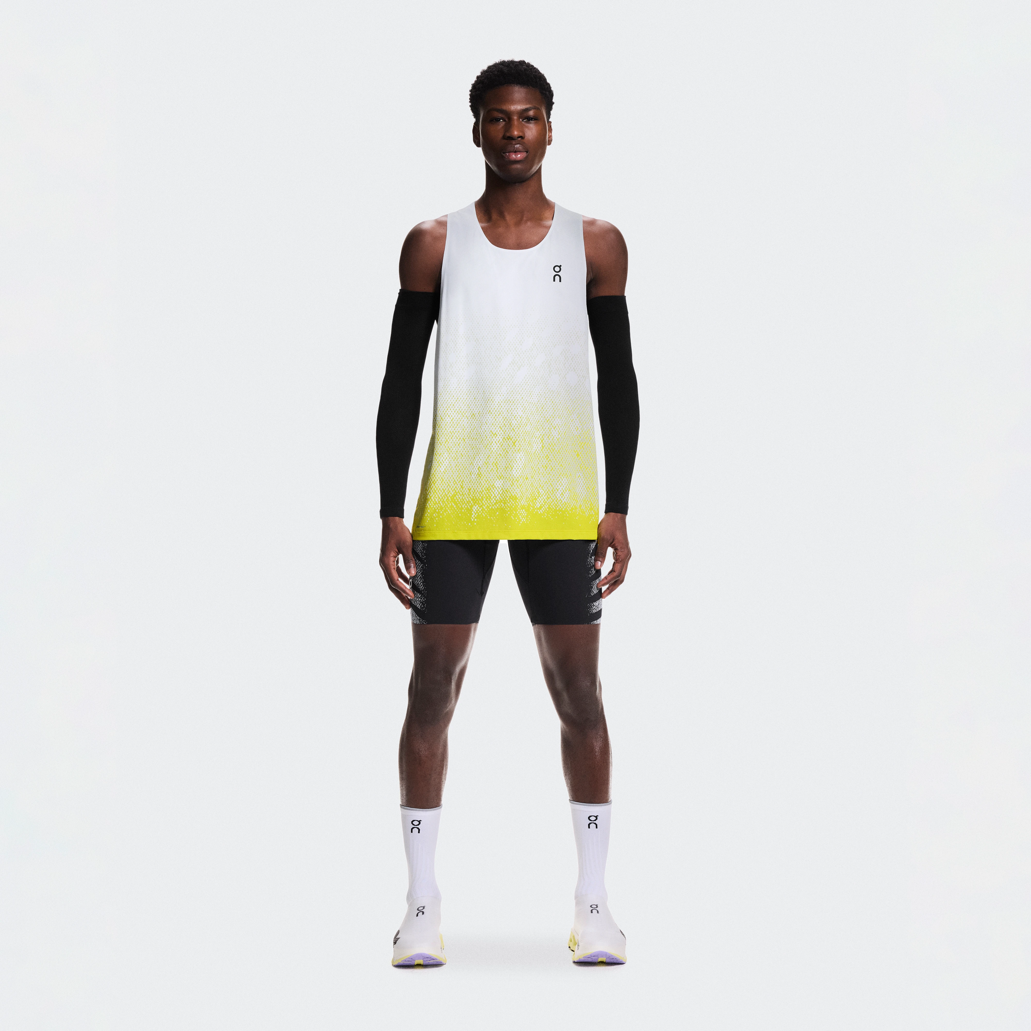 On Zero Singlet White Yellow Men Men – Race-day running Tops and t-shirts
